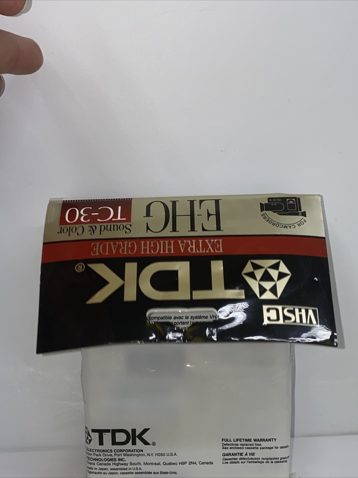 TDK E-HG TC-30 Video Camcorder Cassette Tapes 2 Pack Super Avilyn 30 Min. D6 New