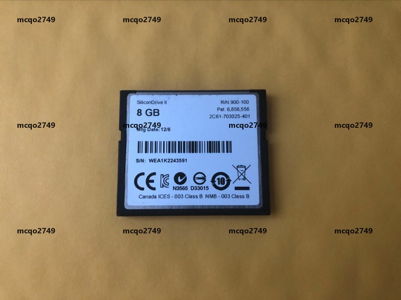 WD CF SSD-C08GI-4525 SiliconDrive II CF 8GB Compact Flash PATA SSD