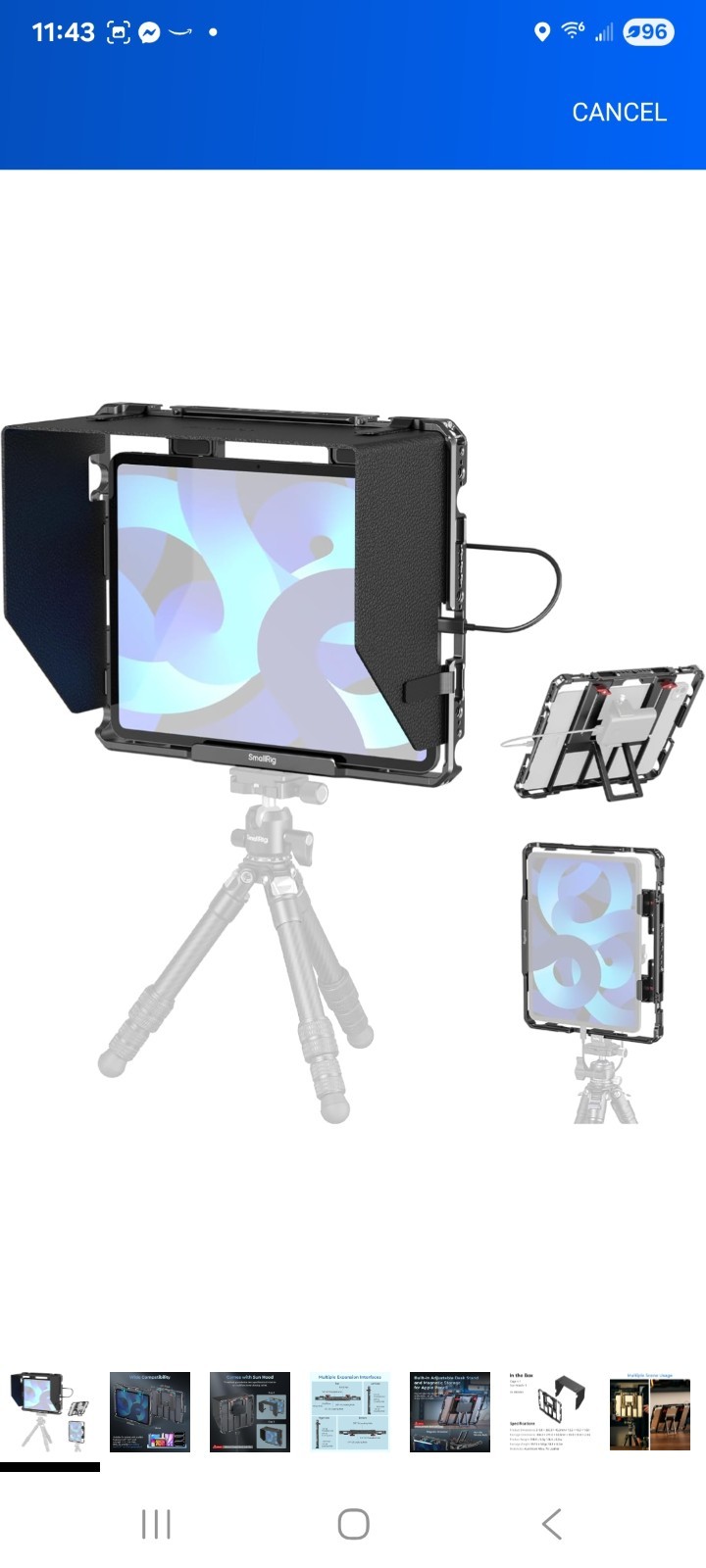 SmallRig Universal Metal Cage for iPad Pro 12.9 Air Mini Tripod Mount Black