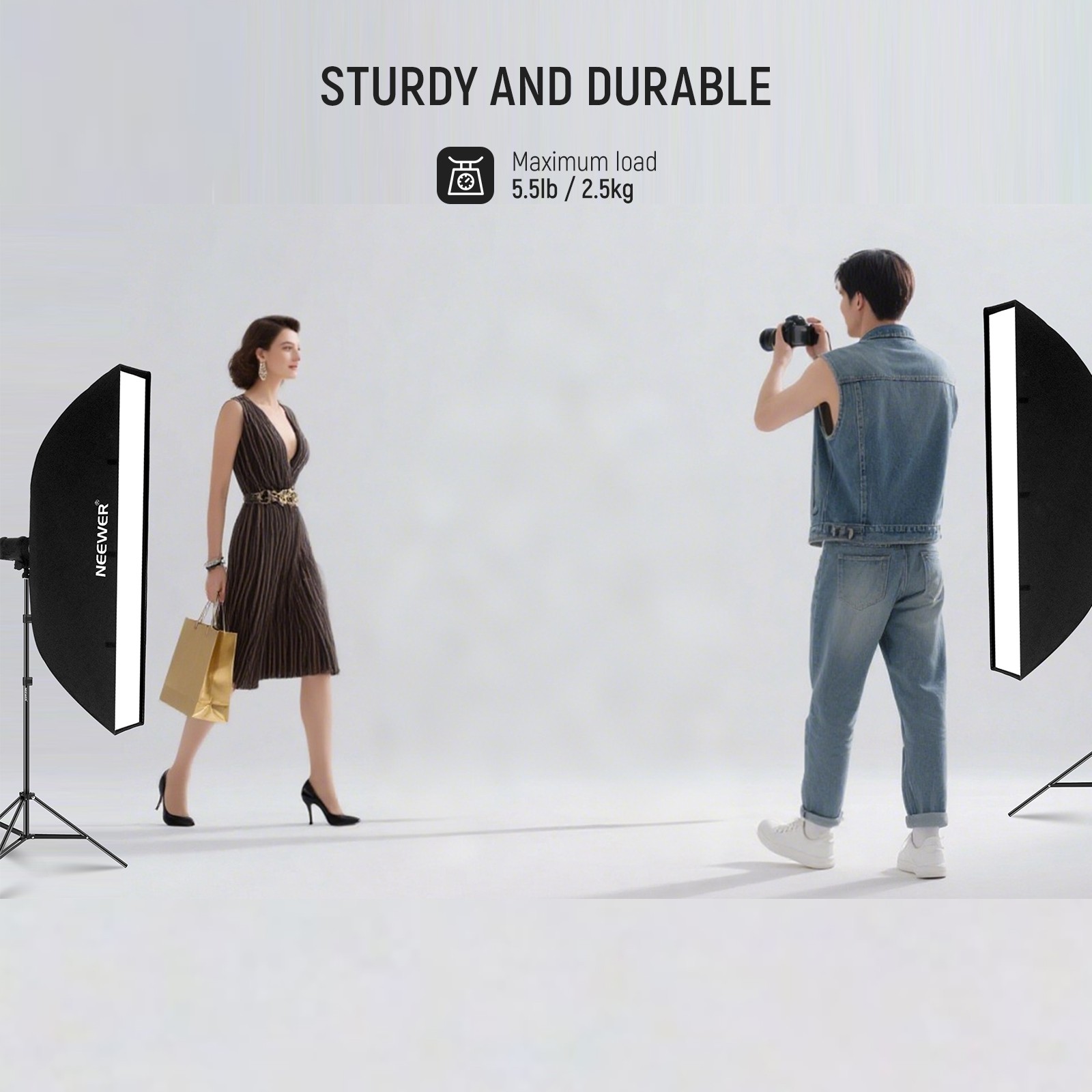 NEEWER ST210D 7′ Light Stand (2-Pack) for Studio Lighting