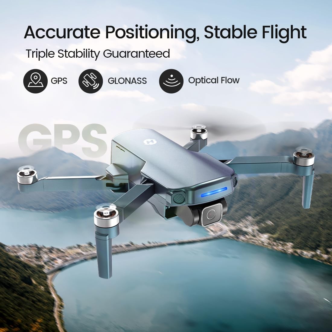 Holy Stone HS360S 4K GPS Drone for Adults, Foldable FPV RC Quadcopter, Green