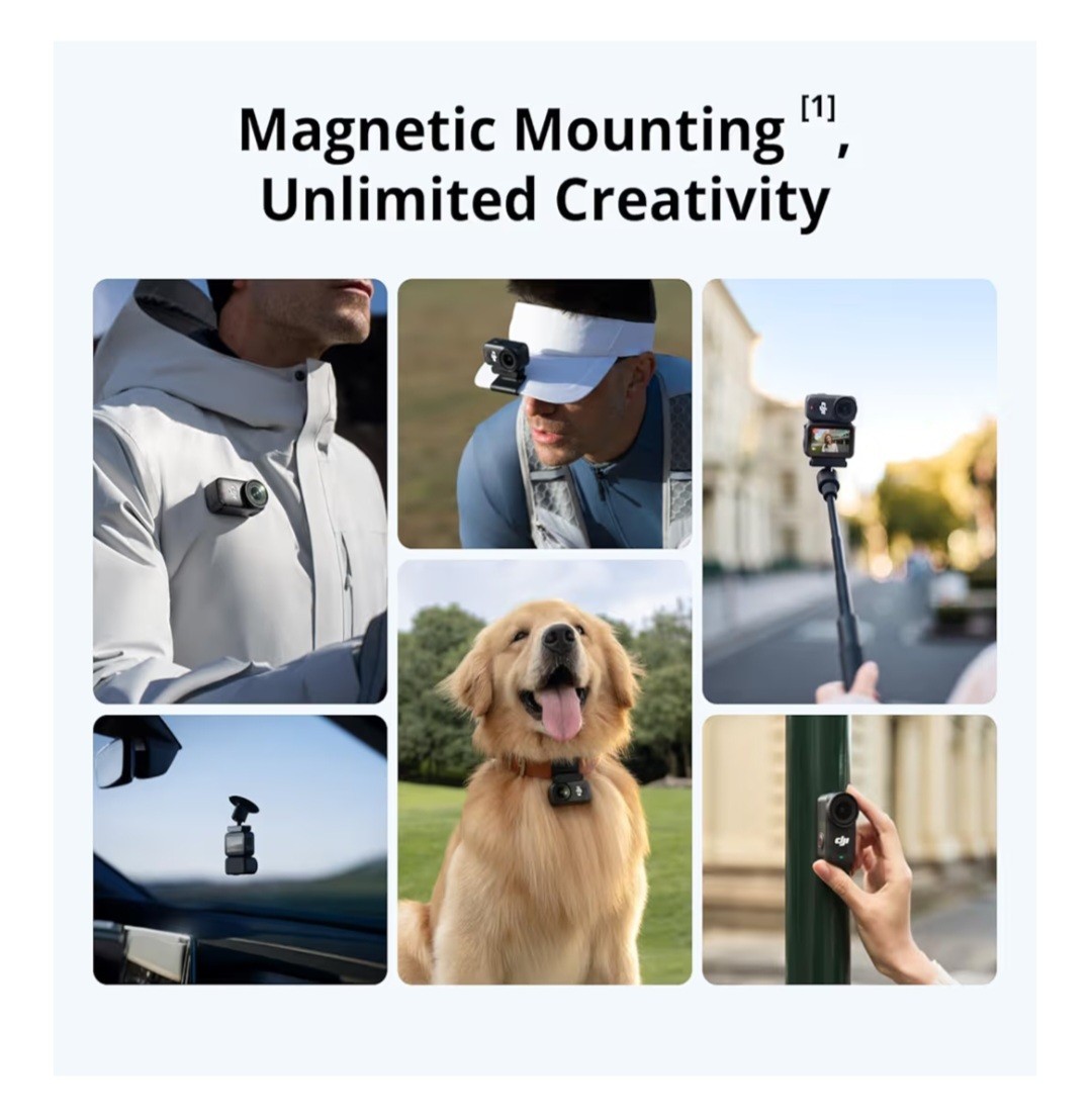 DJI Osmo Nano 4K Action Camera 128GB, Vision Dock, Wi‑Fi, USB‑C, Black