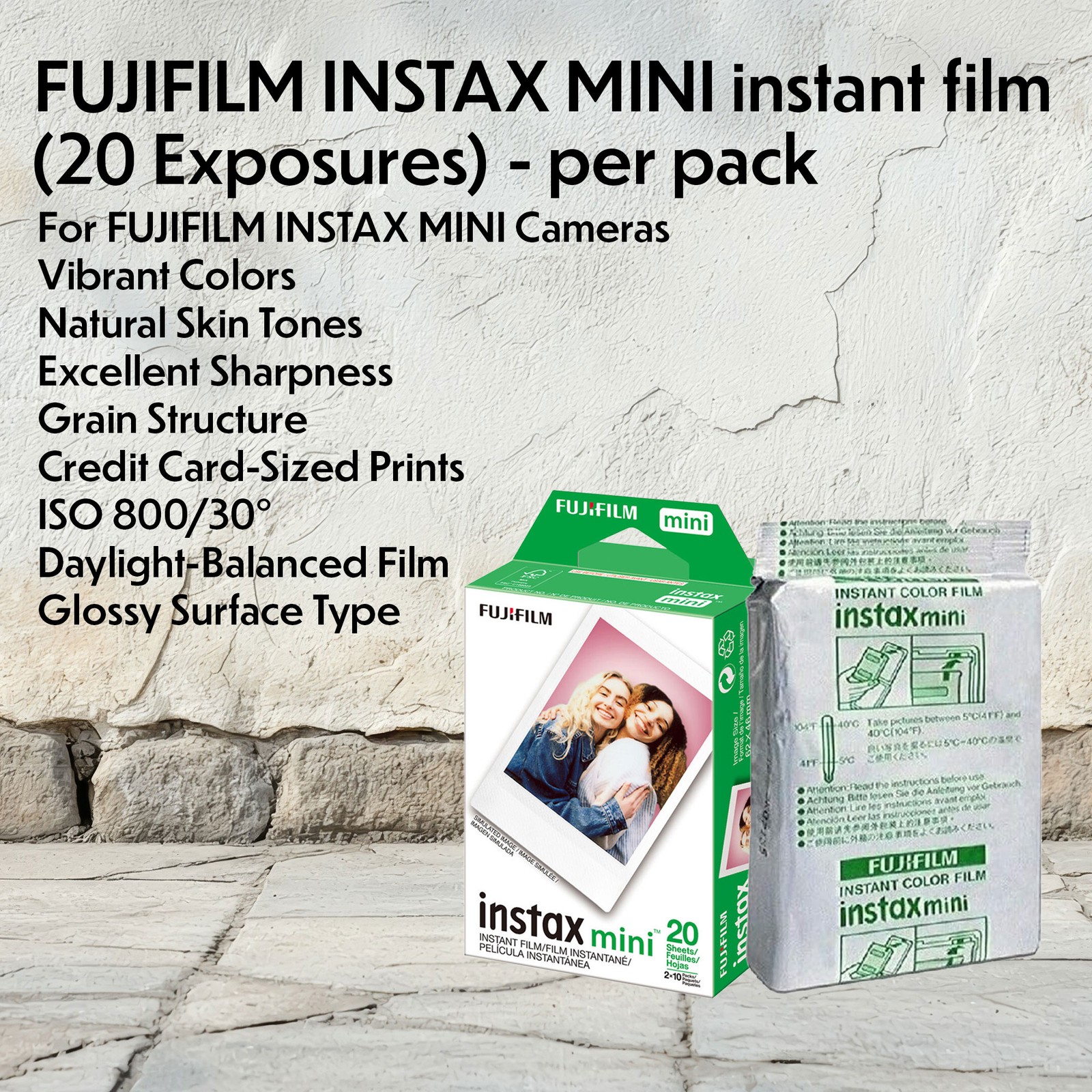Fujifilm Instax Mini 13 Clay White 40 Sheet Film Bundle