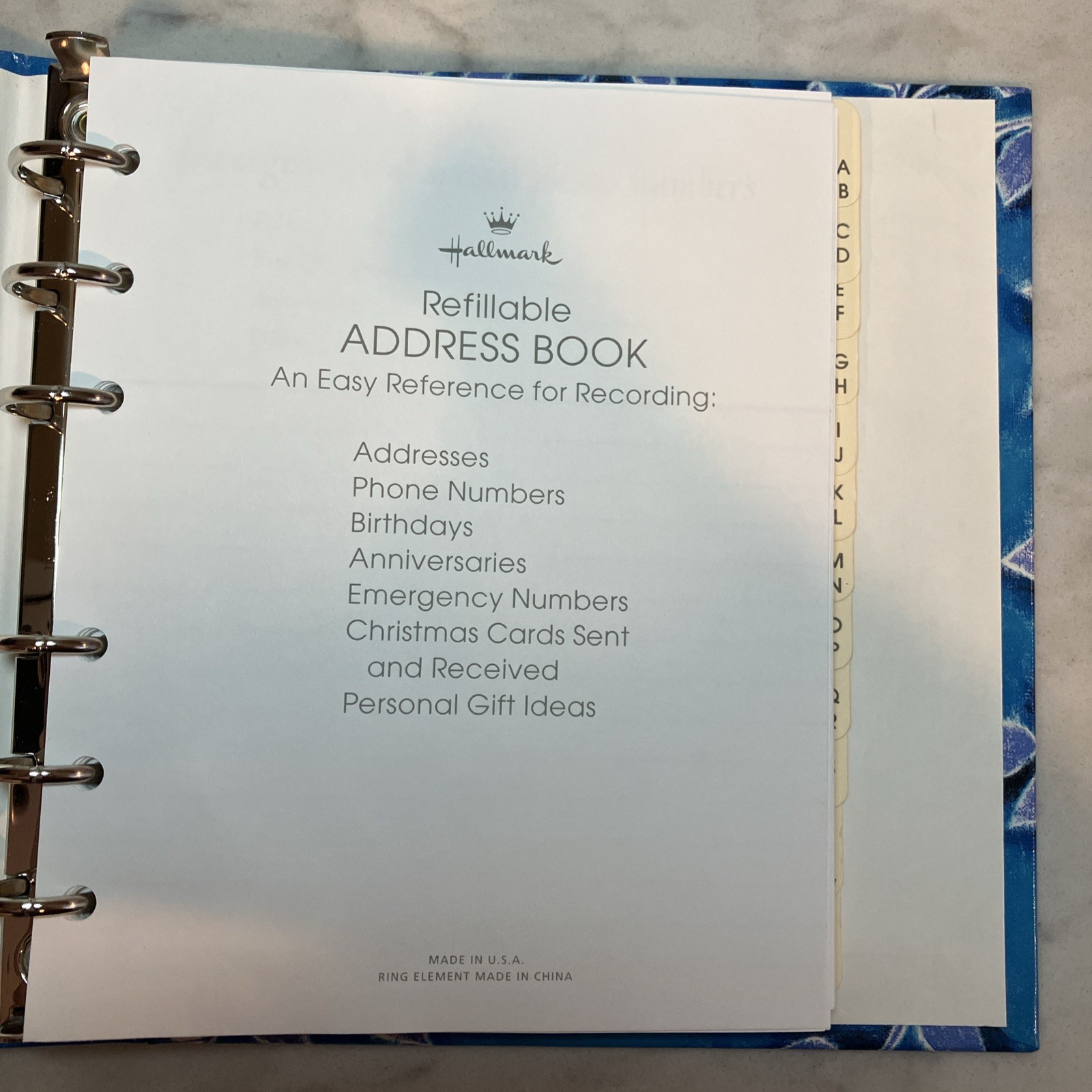 Vintage New Hallmark 6 Ring Binder Address Book Used Unused