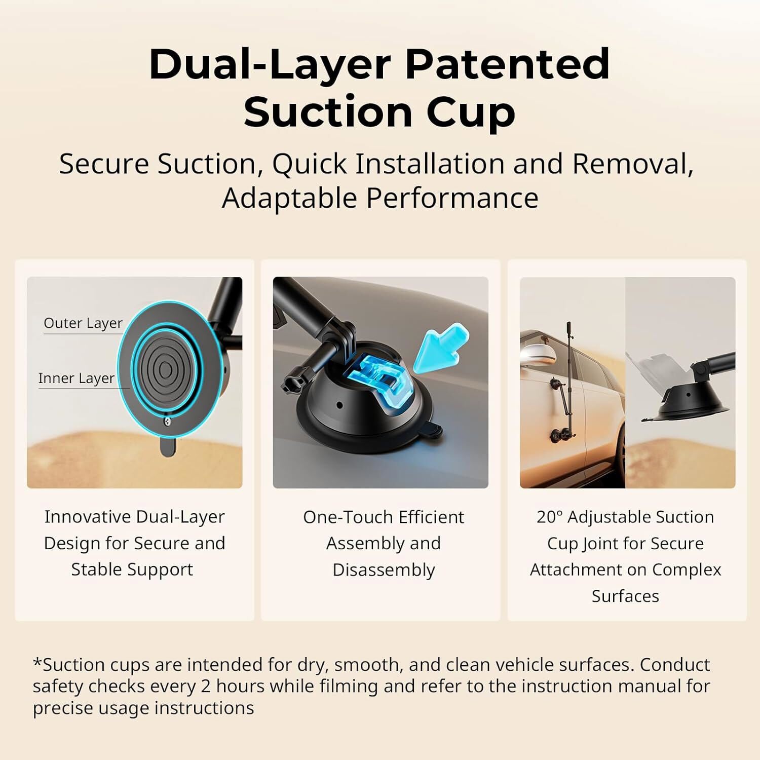 SmallRig Camera Suction Cup Car Mount Kit for Insta360 X4/X3 for Shooting 4380