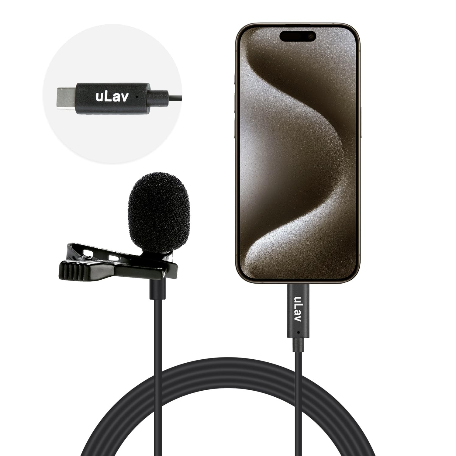 Movo uLav-L Digital Lavalier Omnidirectional Clip on Microphone with USB-C Co…