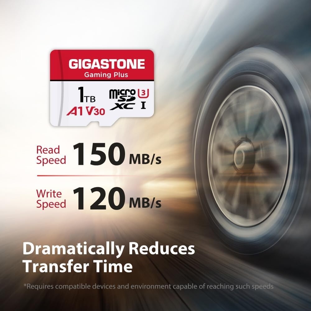 Gigastone 1TB Micro SD Card, Gaming Plus, up to 150MB/s, MicroSDXC Memory Card