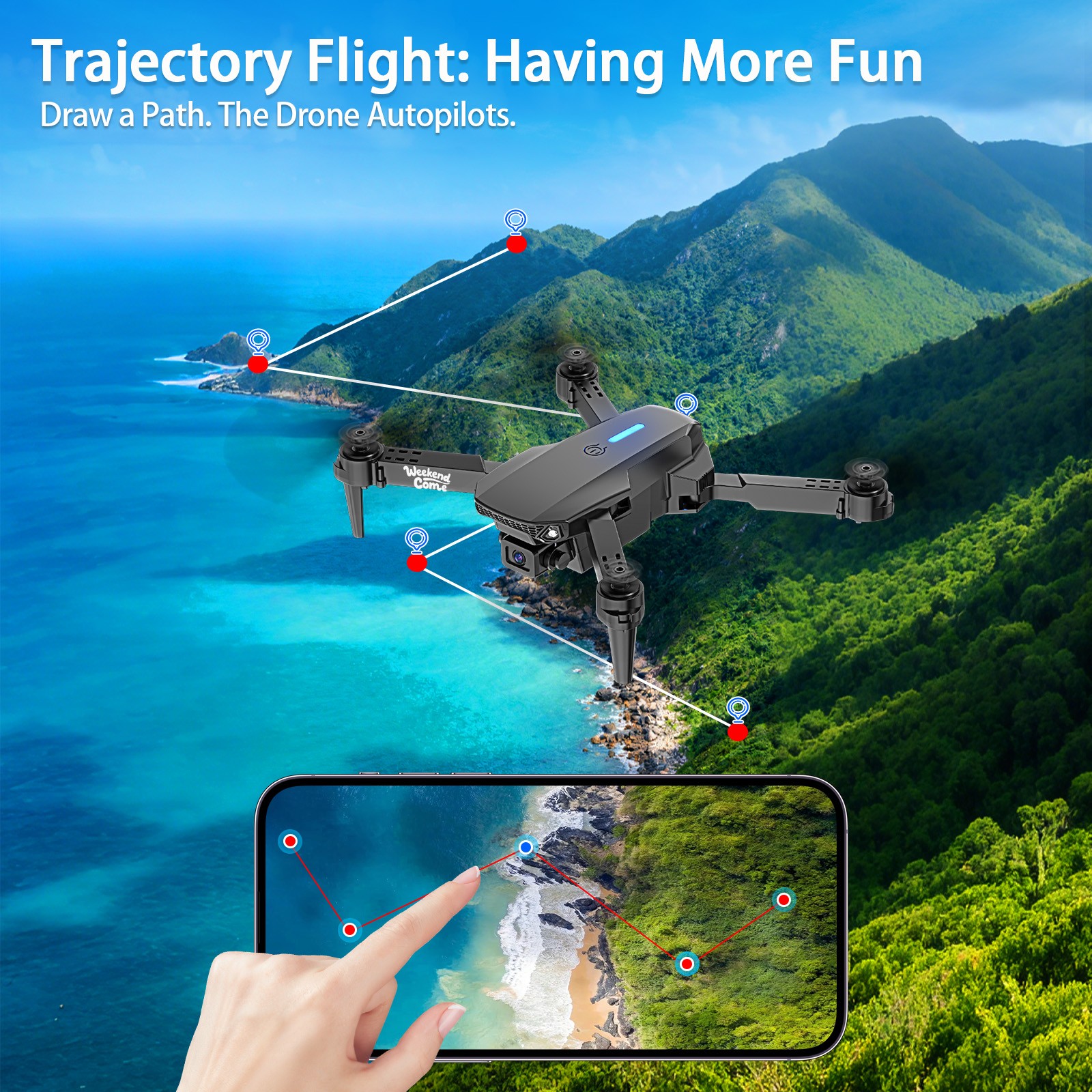 Drones Quadcopter 5G 4K GPS Drone X with HD Dual Camera WiFi FPV Foldable RC