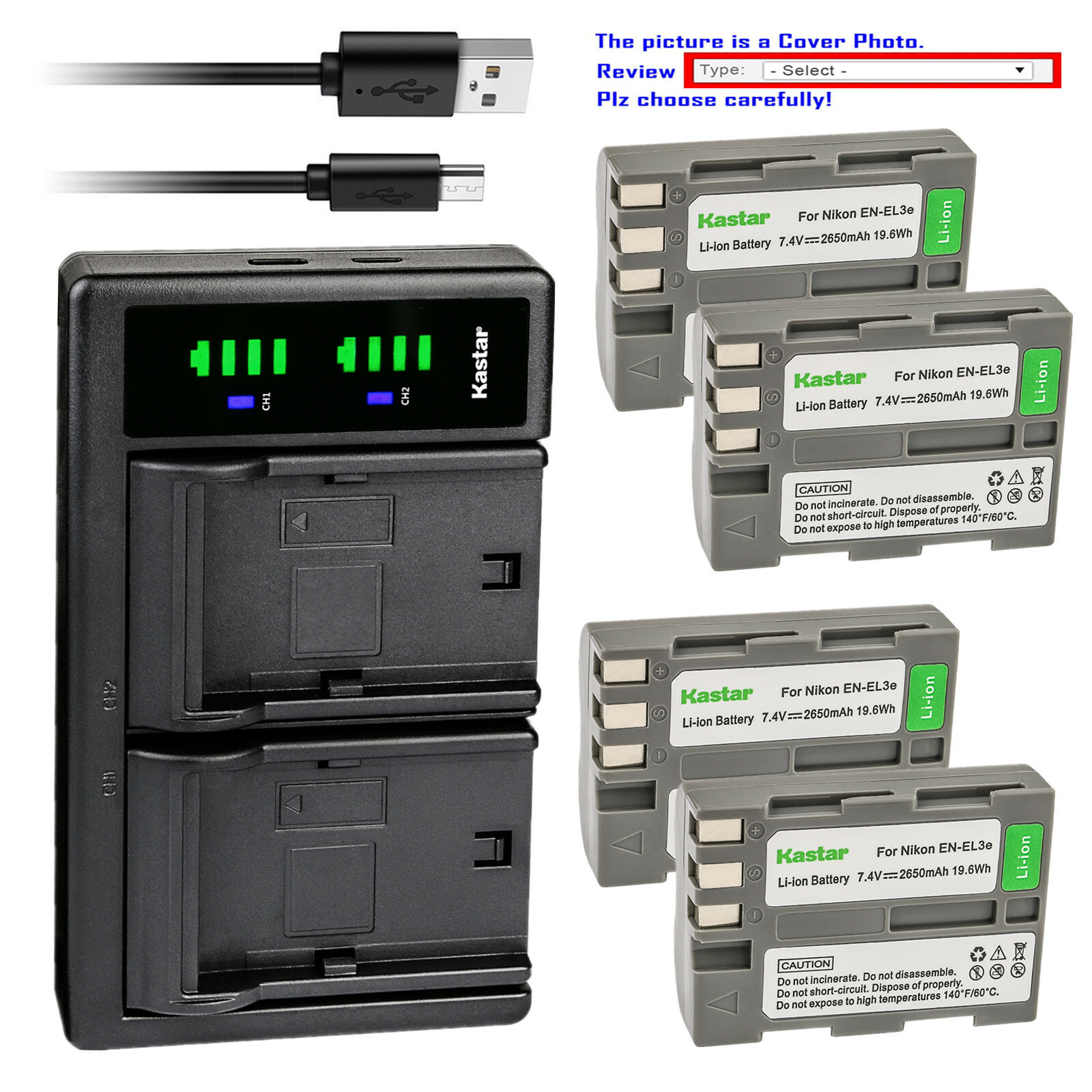 Kastar Battery LTD2 Charger for Nikon EN-EL3e MH-18a & Nikon D200 DSLR Camera