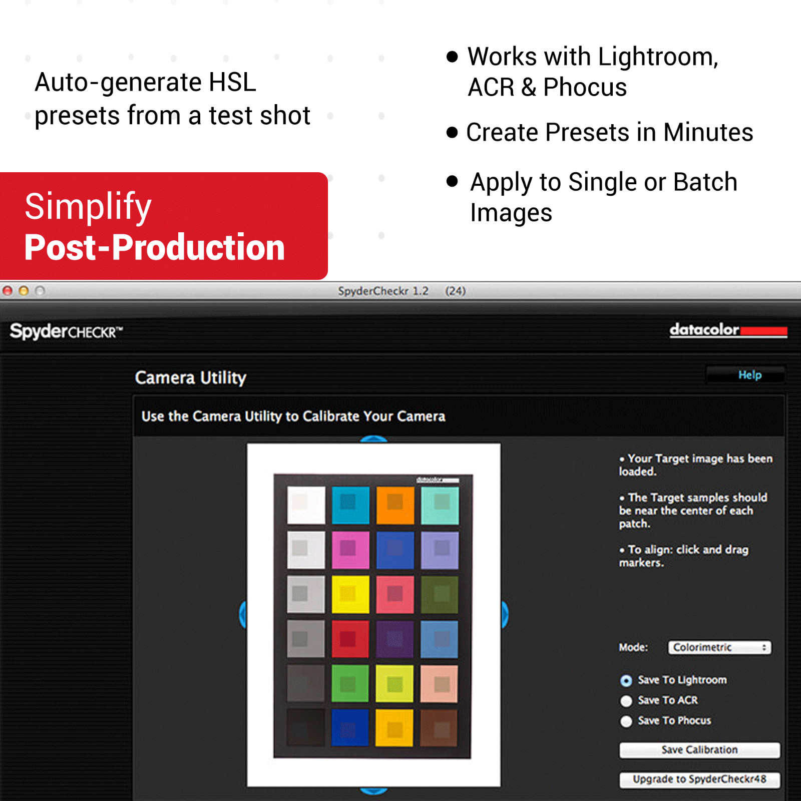 Datacolor SpyderCHECKR SCK200 Color Calibration Target Tool for Digital Cameras