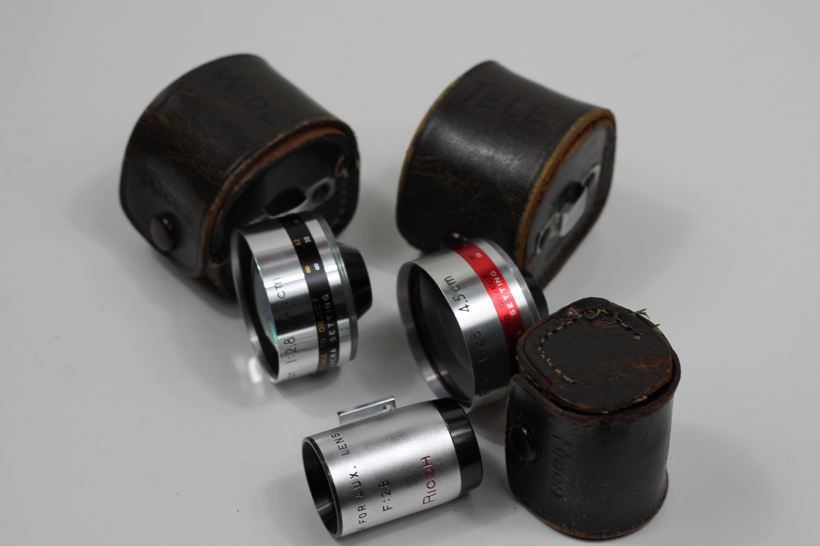 Auxiliary Lens & Viewfinder Set in Cases for Ricoh-35 Rangefinder Camera /967