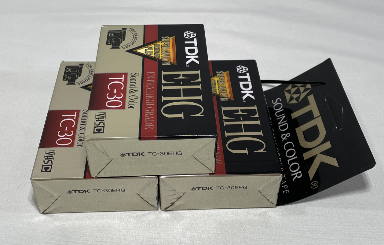 TDK E-HG TC-30 Video Camcorder Cassette Tapes Super Avilyn 30 Min. Sealed Lot 3