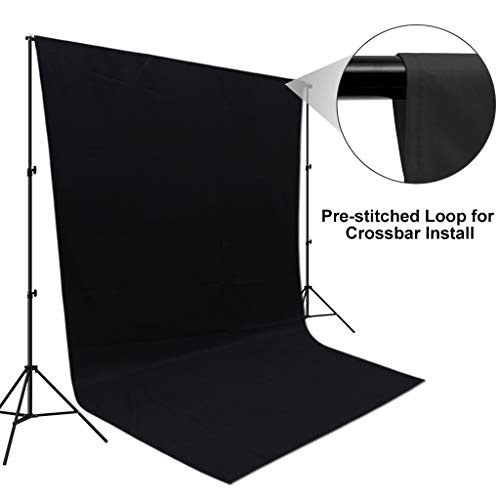 Backdrop for Photography, Large Seamless Polyester Fabric Pure 10x12ft Black