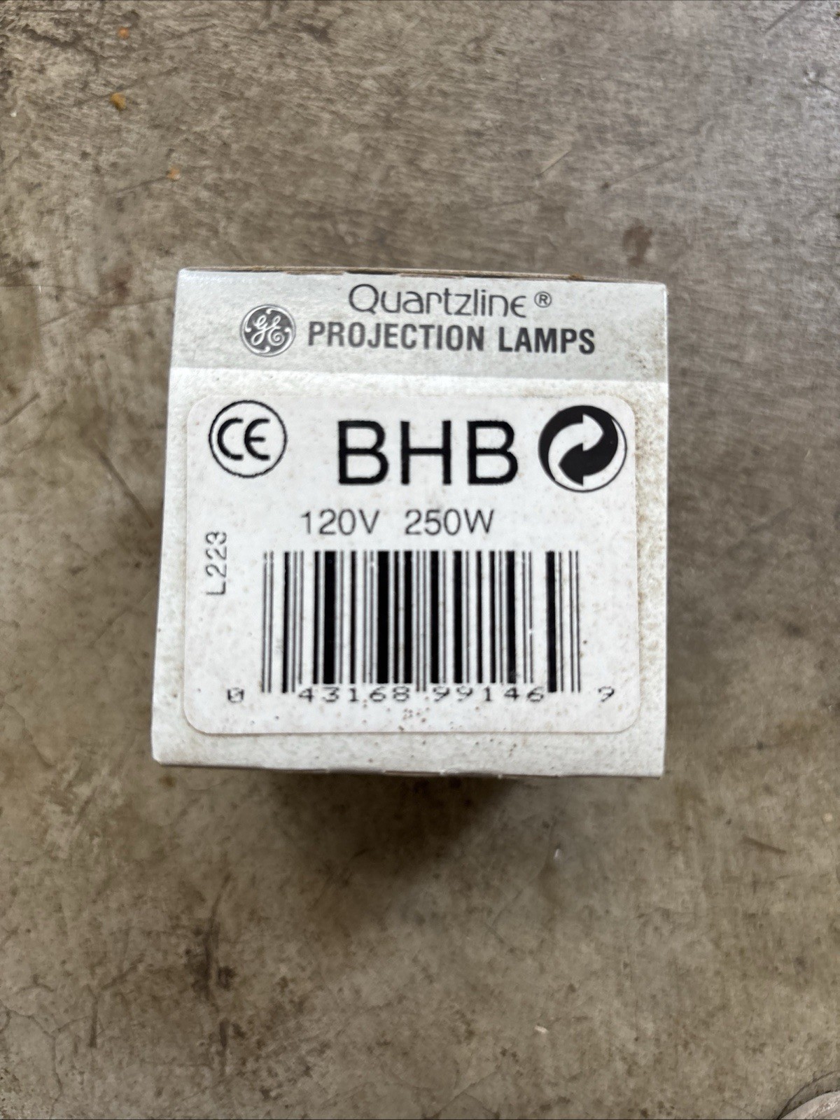Nos GE BHB Projection Lamp Quartzline 120V 250W Bulb Light Projector Vintage