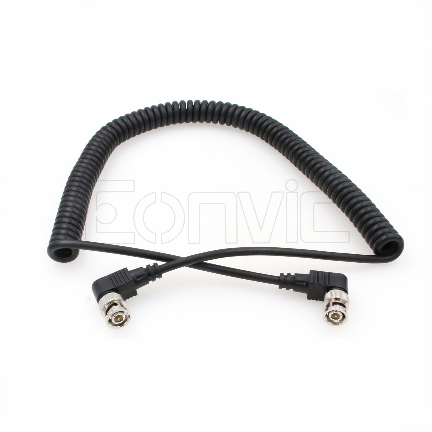 3G HD-SDI Video BNC Coiled Cable Camera Monitor Transmitter 75Ohm Right Angle 5′
