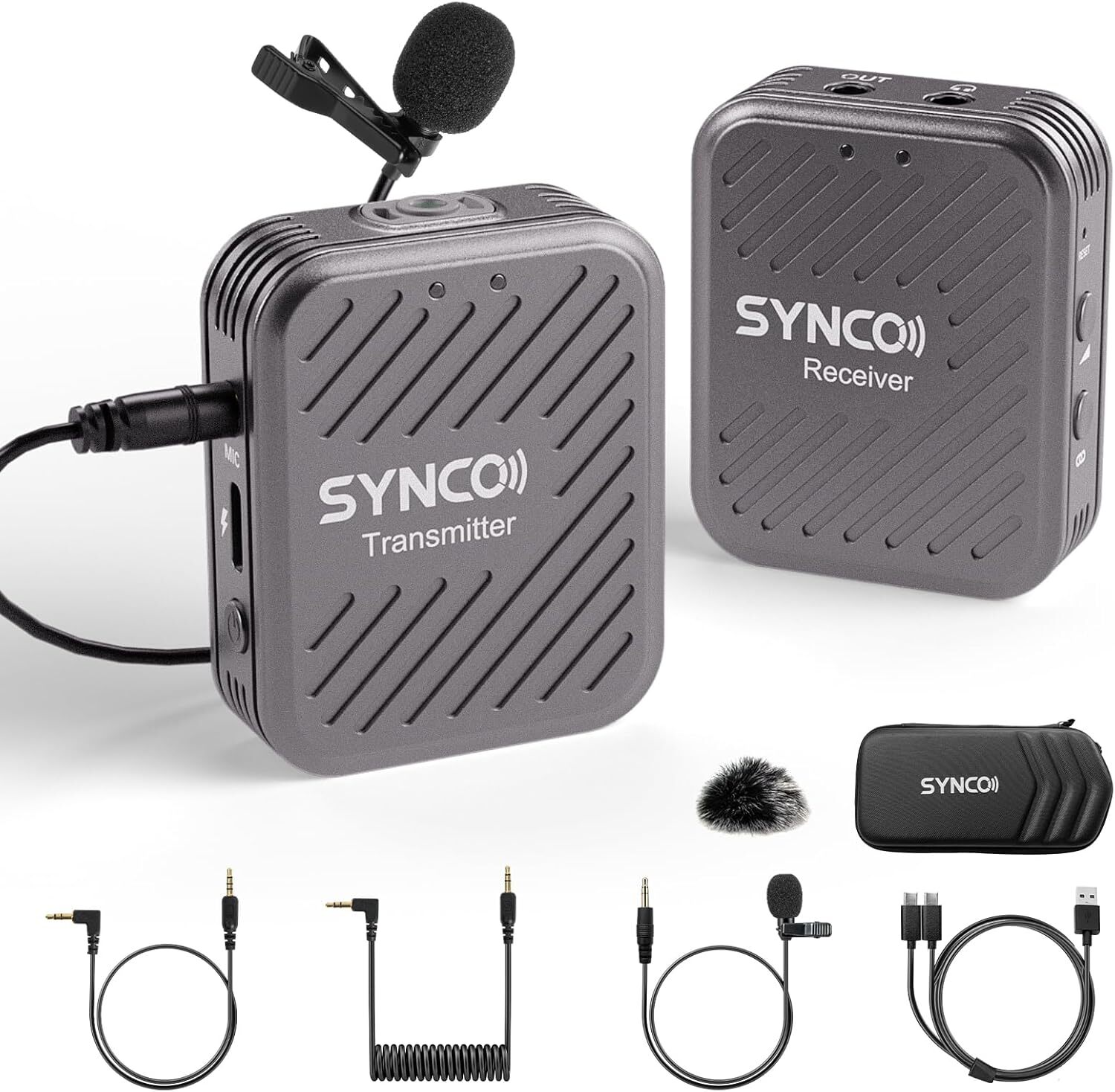 SYNCO G1(A1) Gray, 2.4GHz Wireless Lavalier Microphone for DSLR Camera