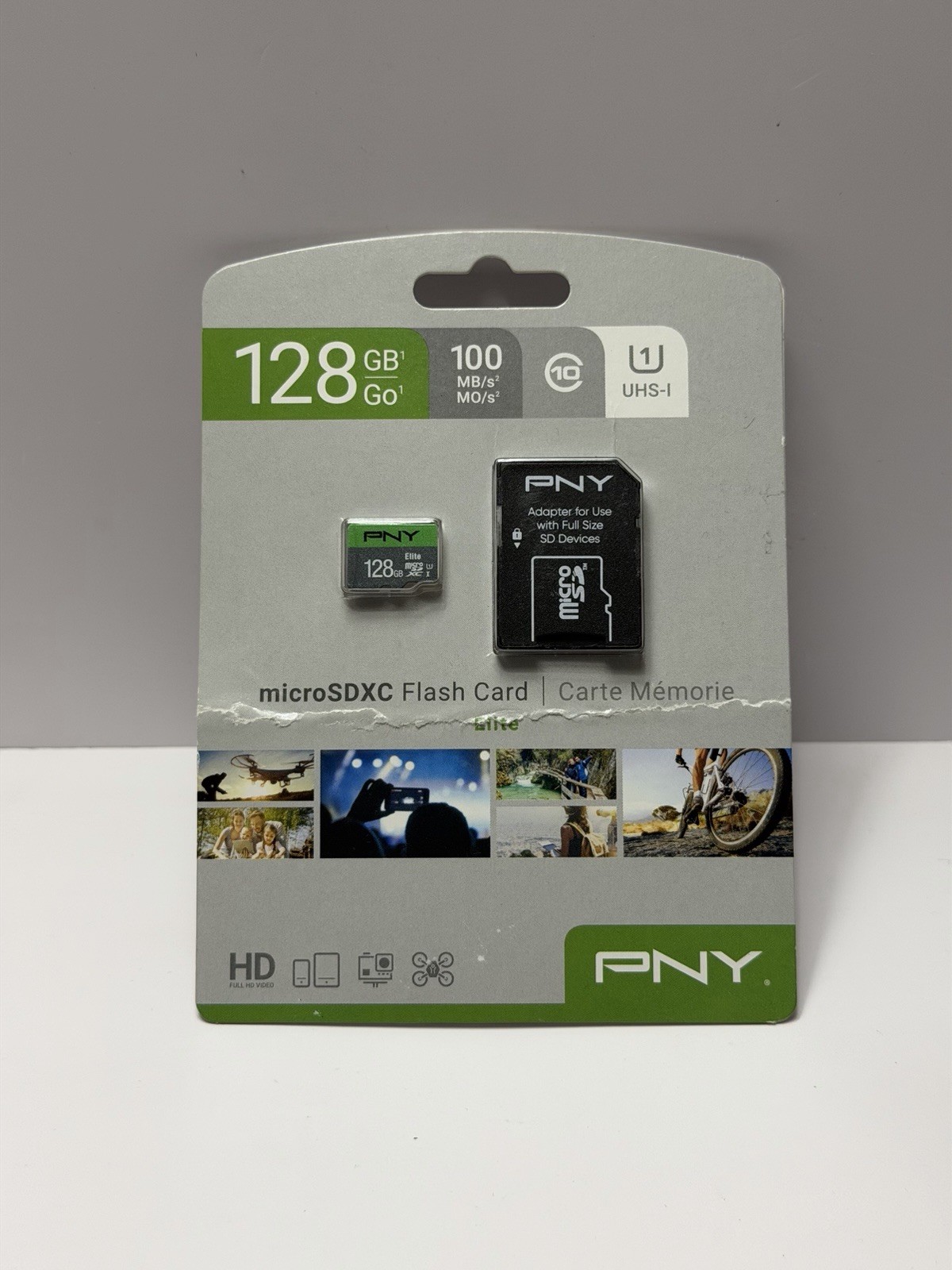 PNY MicroSDXC Flash Card Elite 128GB Micro SD Adapter Camera Drone Nintendo. New