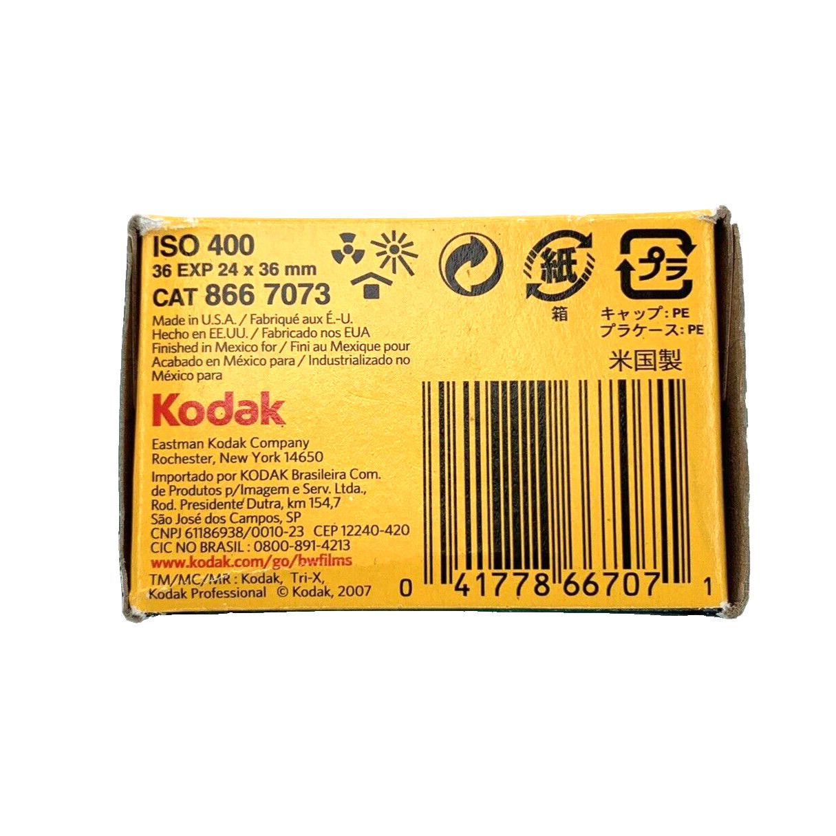 Kodak Tri-X Pan 35mm Black & White Film Roll – 36 EXP ISO 400 –12/2011