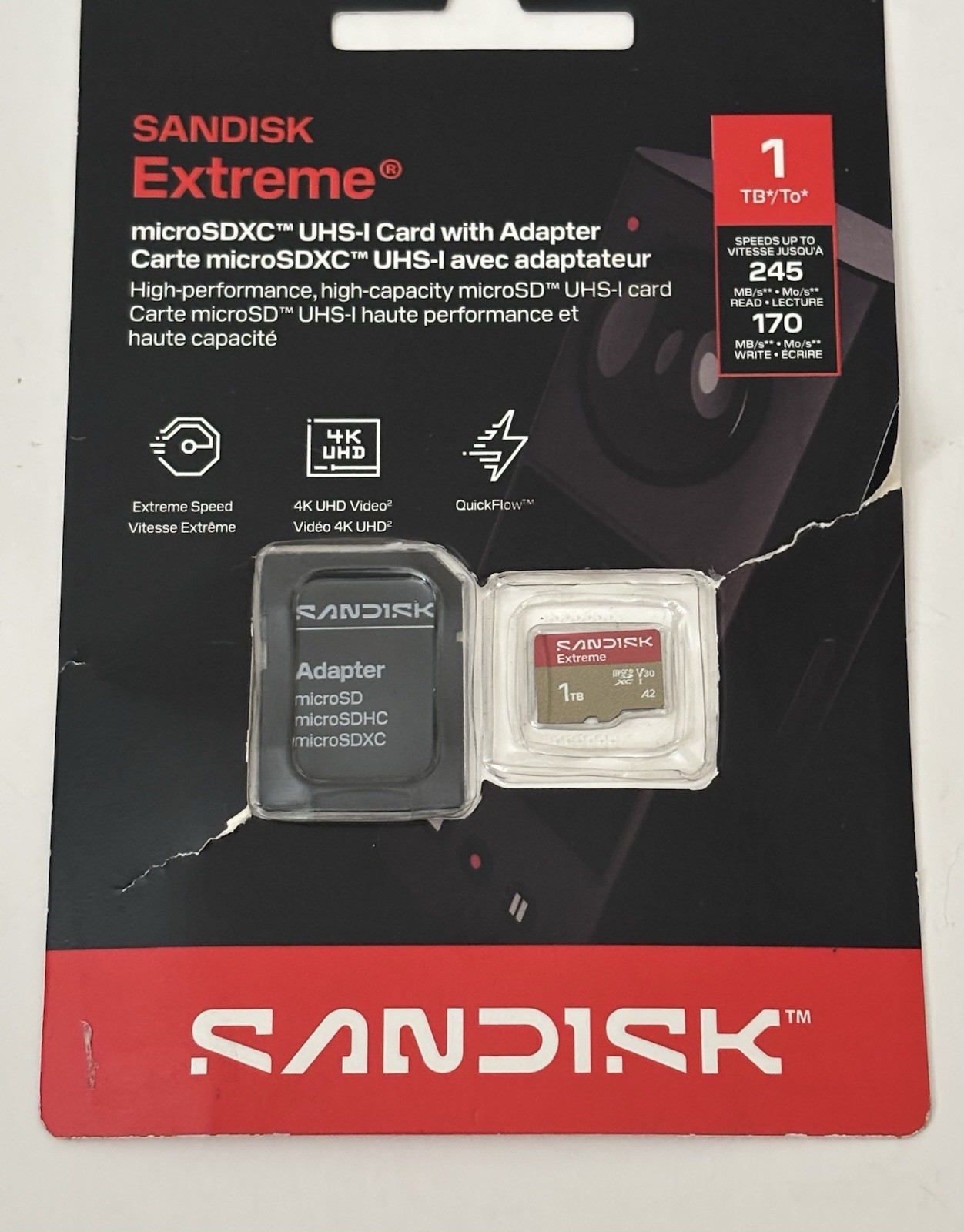 SanDisk Extreme 1TB microSDXC UHS-I Card – New Sealed (Read Description)