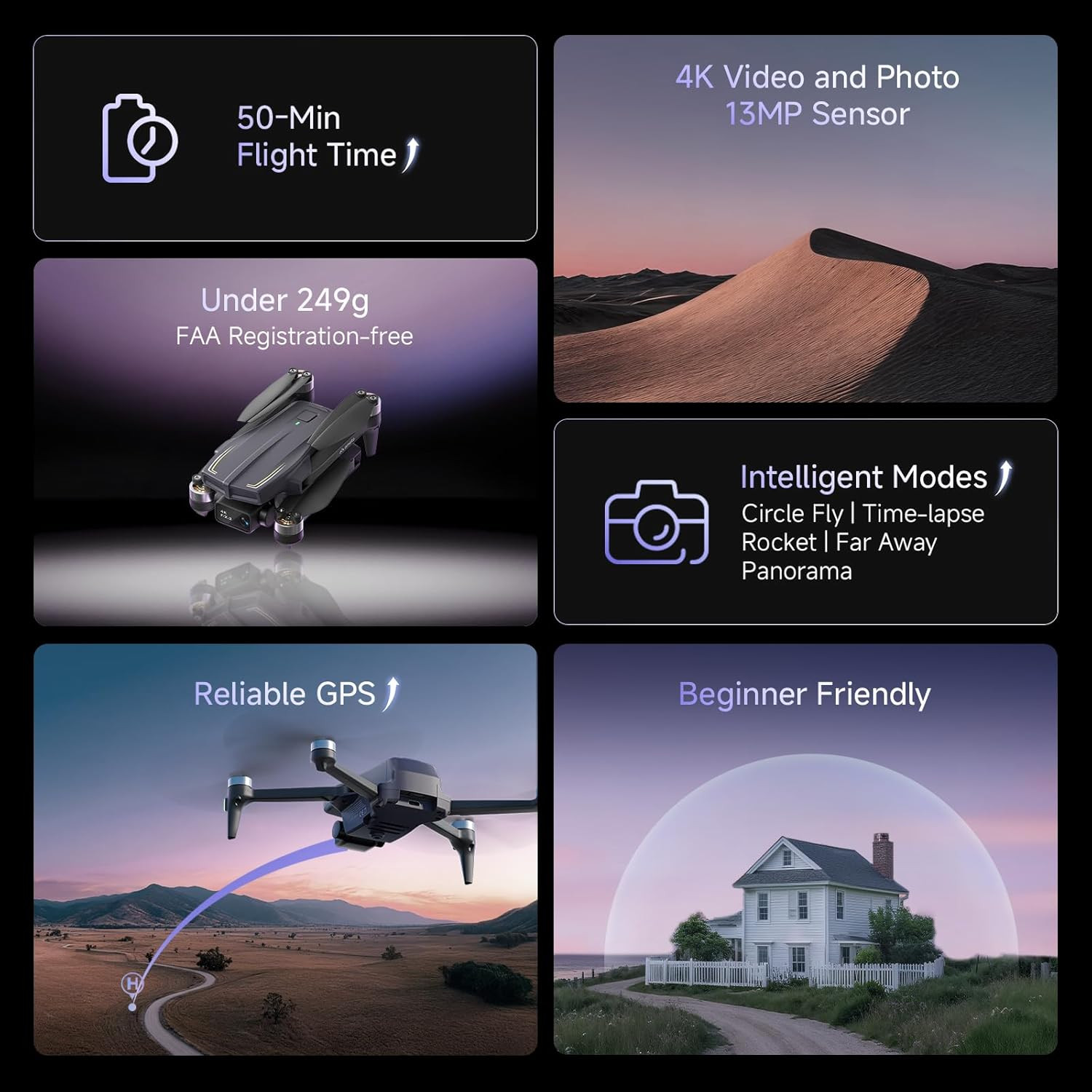 Ameta Drones with Camera for Adults 4k UHD, S20 Pro GPS Drone for Adults Beginne