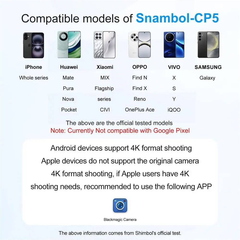 Shimbol CP5 5″ FHD Monitor Screen Phone Rear Camera for Selfie Vlog Live Stream