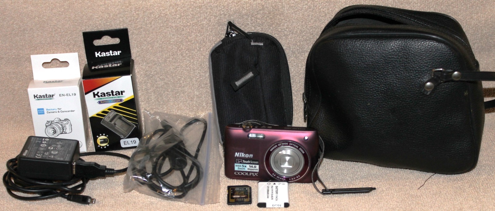 Nikon Coolpix S4100 14MP Digital Camera Plum, Working, 2 Batt, Chargers, SD Card