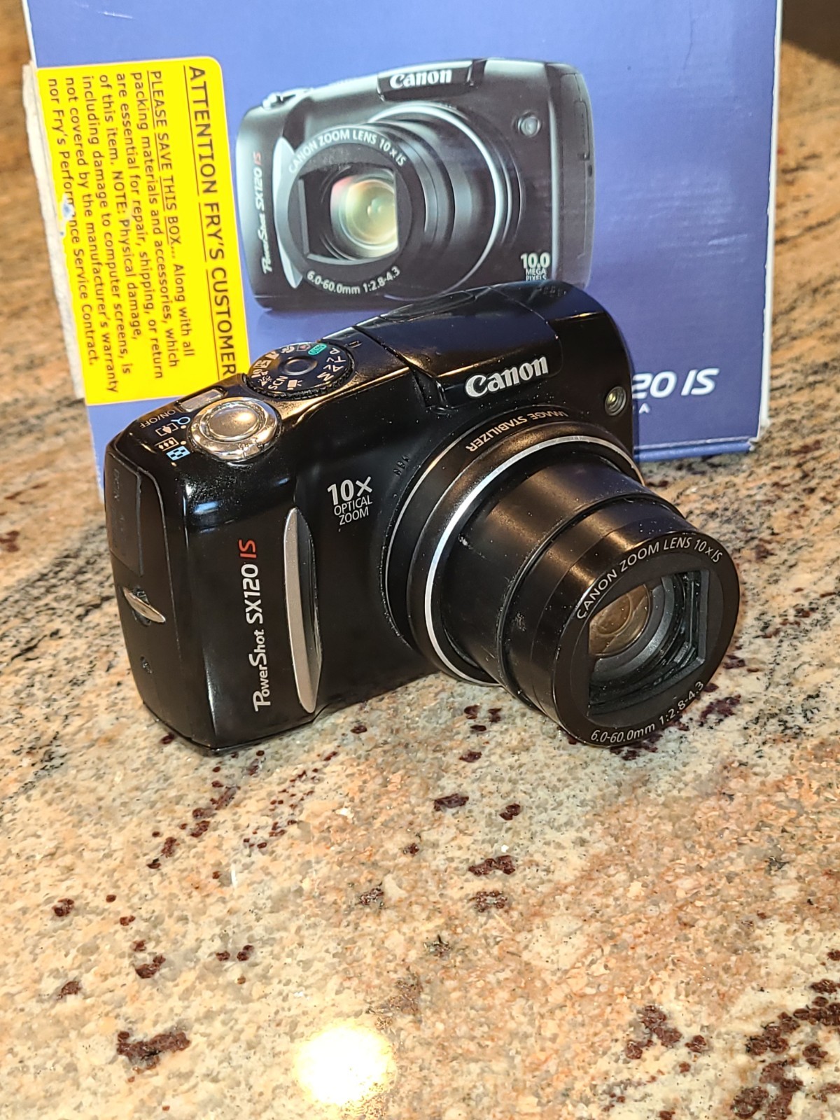 CANON PowerShot SX120 IS Digital Camera 10MP 10x Zoom + 2 GB SD – TESTED WORKS