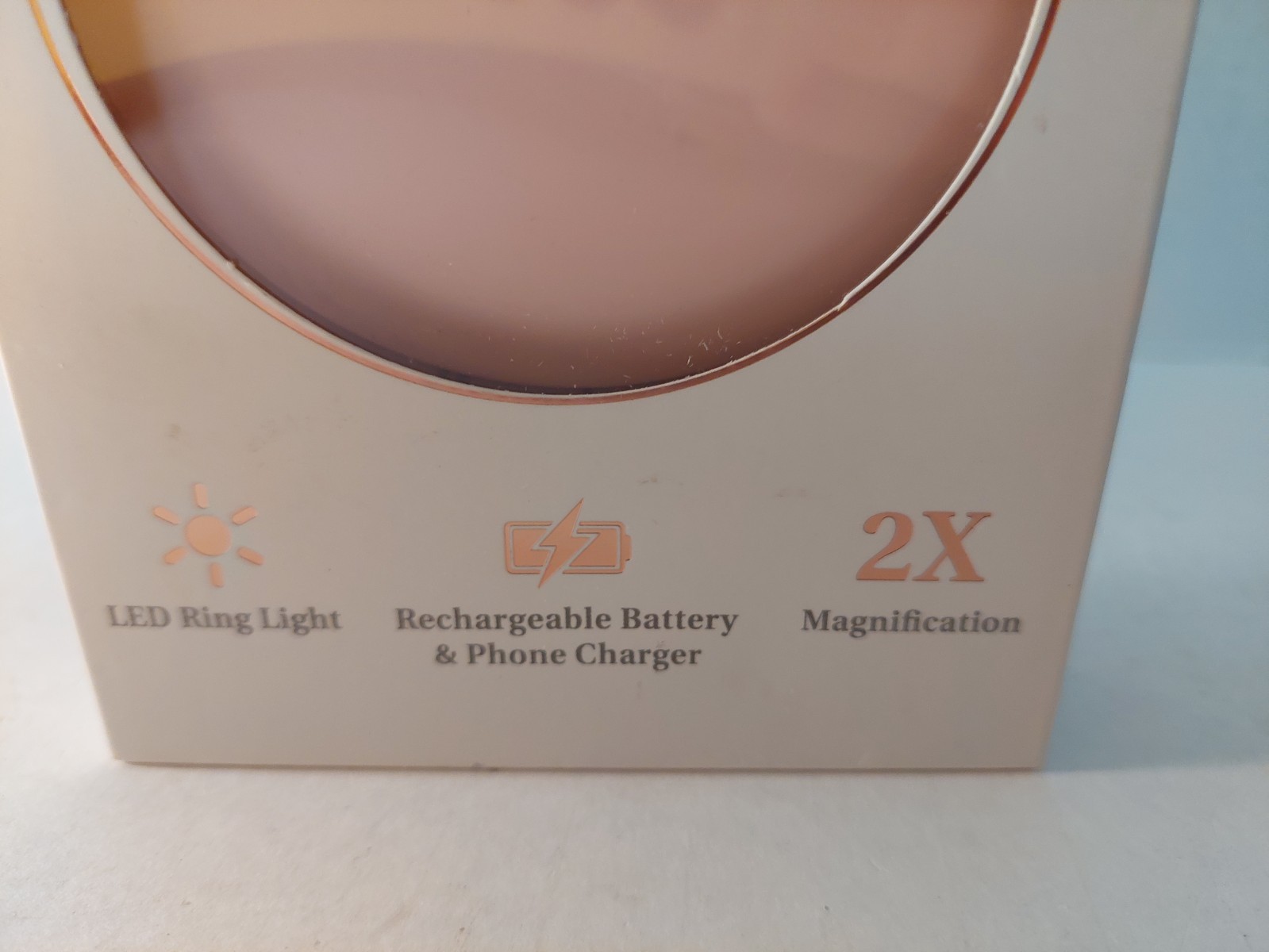 Compact Mirror And Phone Charger LED Ring Light Rechargeable 2X New Sealed