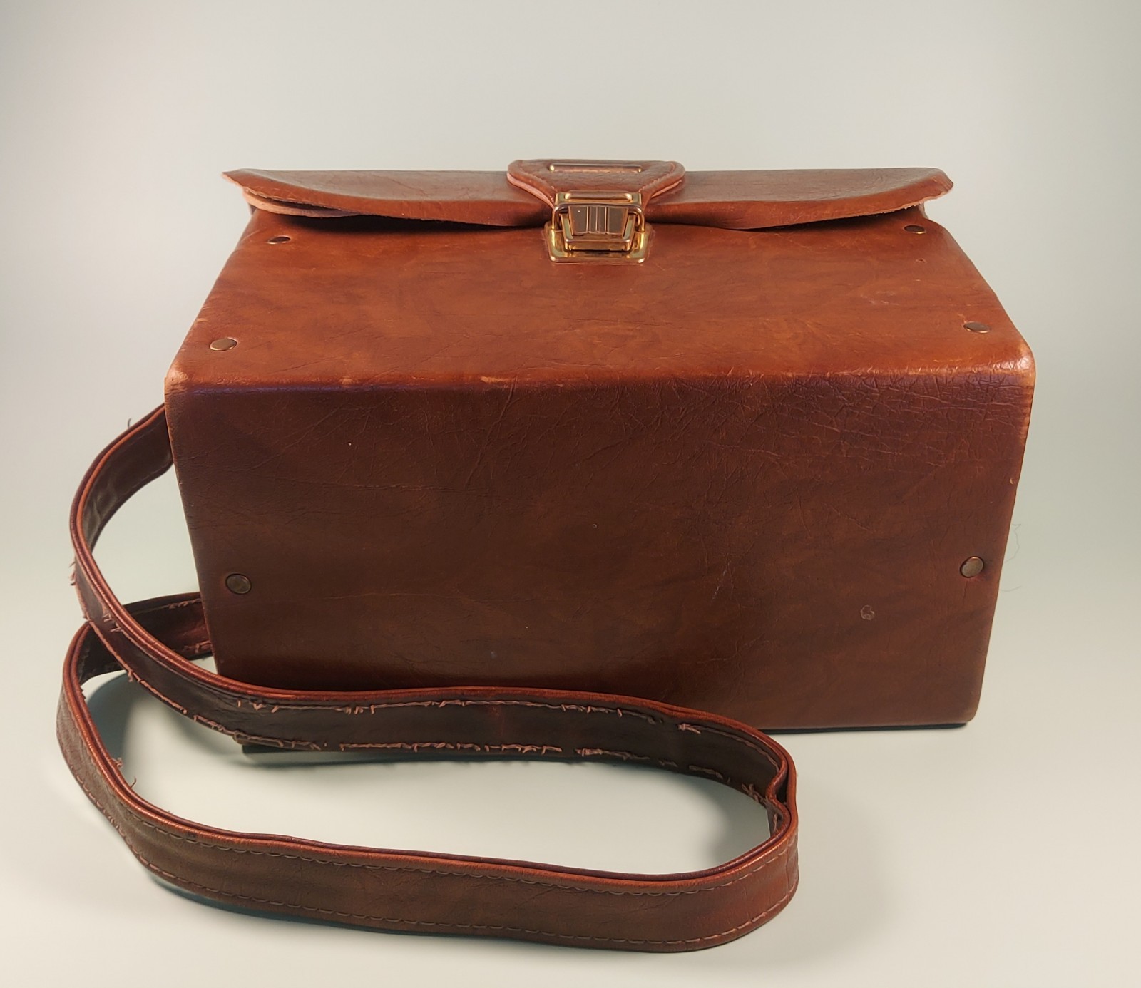 Vintage Camera Bag / Case – Brown Faux Leather Style – For Parts / Repair – Sold