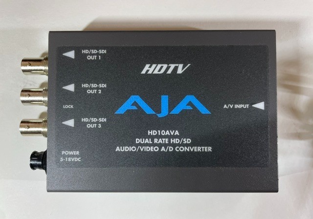 AJA HD10AVA HD/SD Analog/Digital Mini-converter with power supply and cables