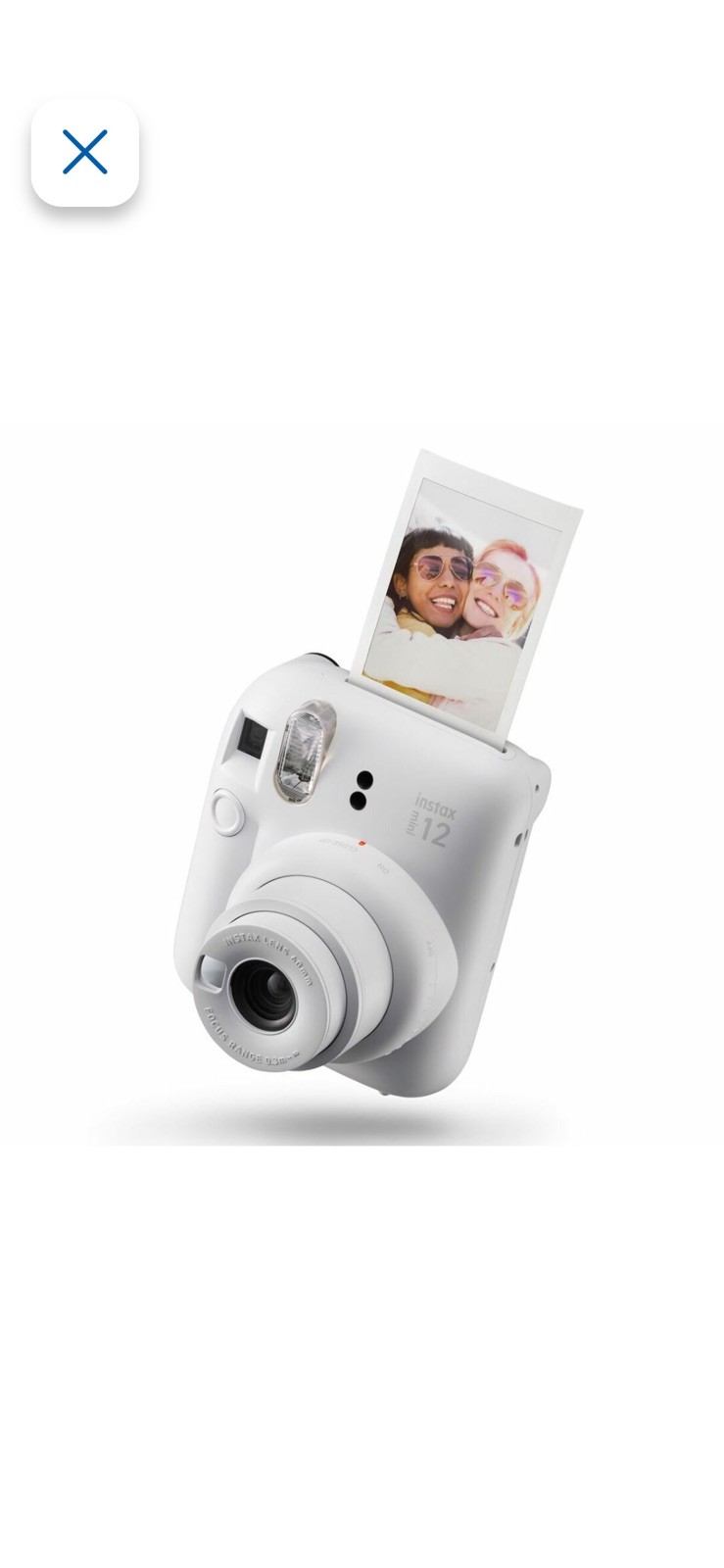 Fujifilm instax™ Mini 12 Instant Camera Clay White + 10 Shot Film
