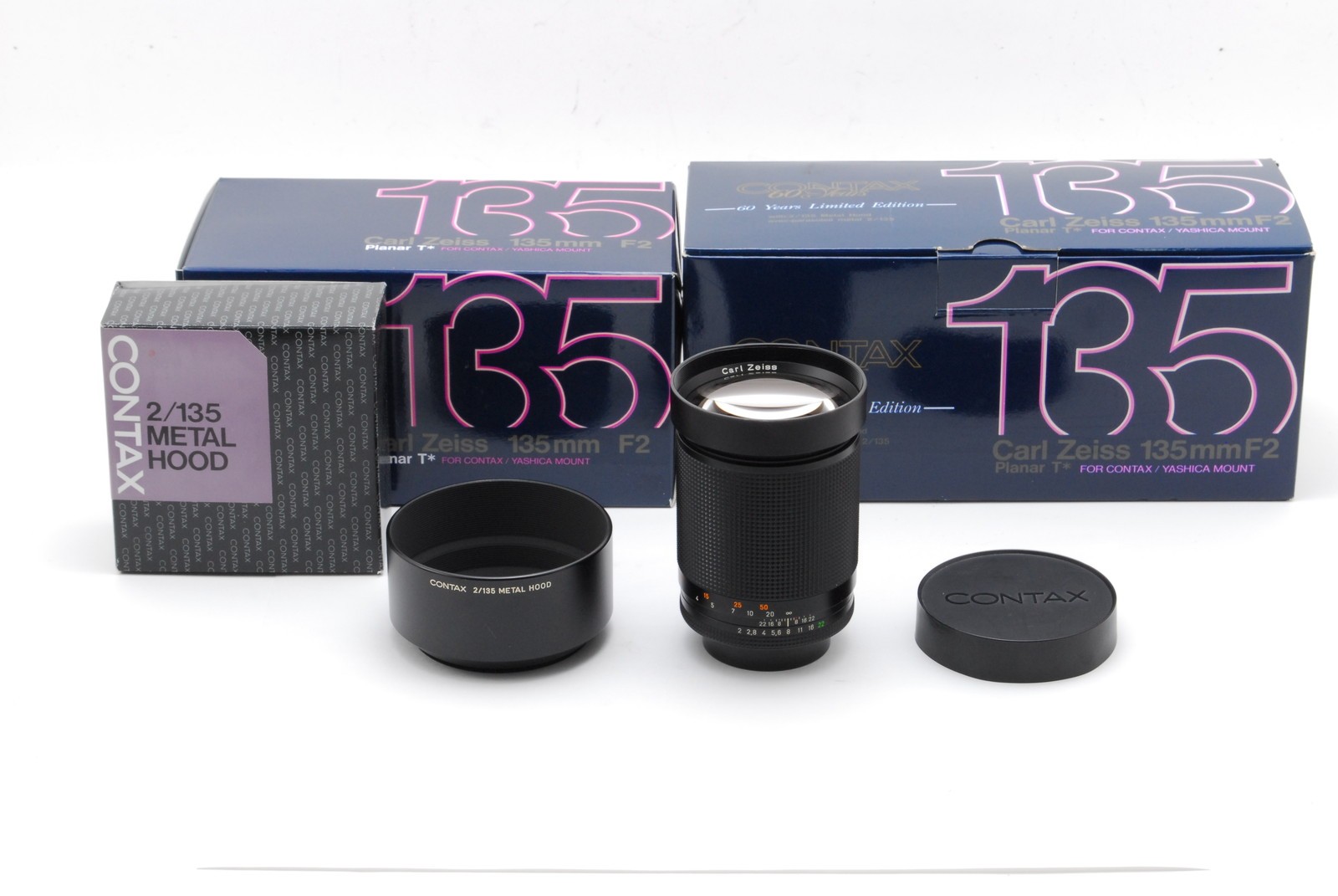 【 Almost MINT 】Contax Carl Zeiss Planar 135mm F/2 MMG 60 years Anniversary Lens