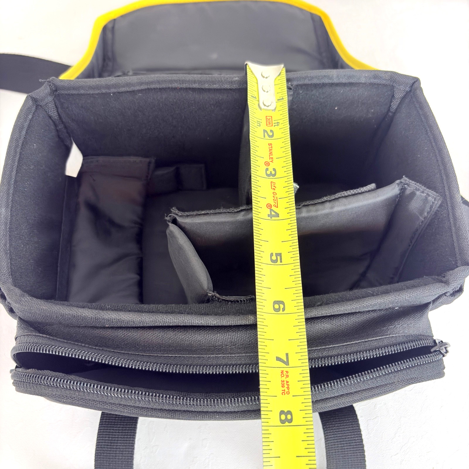 Nikon Black Yellow Line padded DSLR Camera Case/ Gadget Bag Carry Shoulder Bag