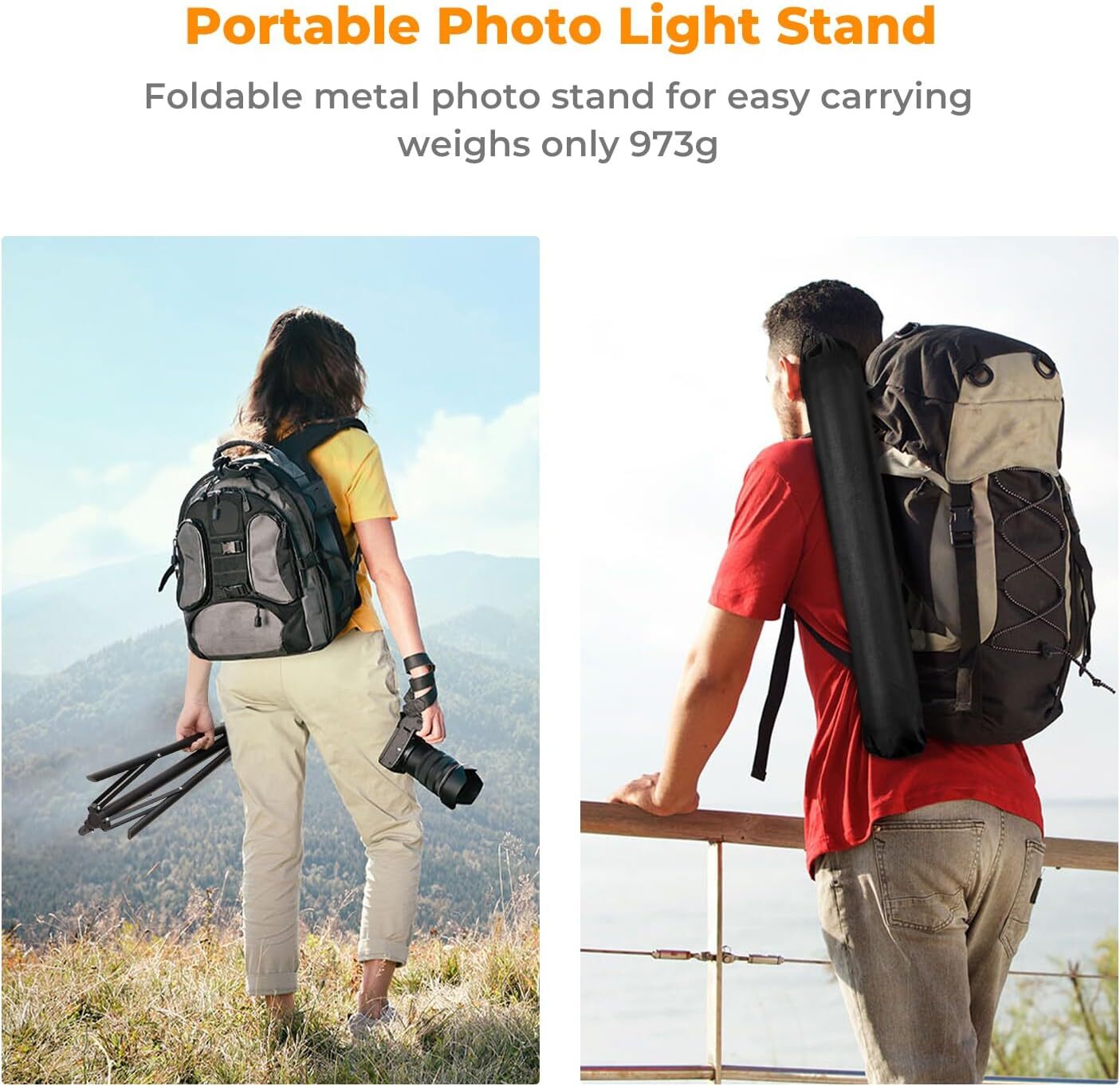K&F Concept Light Stand Extendable Photo Lighting Heavy Duty Tripod for Softbox