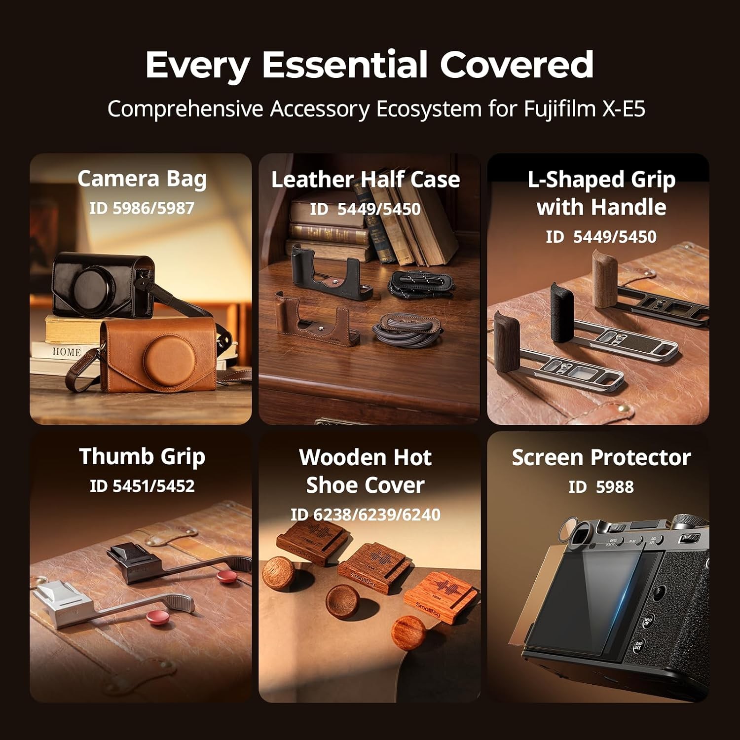 SmallRig Leather Case Bag for FUJIFILM X-E5/X100VI for Ricoh GR IV/GR III