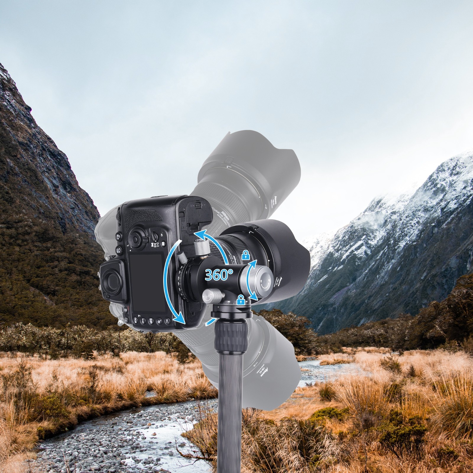 ARTCISE LB44 Panorama All metal Low Profile Tripod Head Ball head fr Camera DLSR