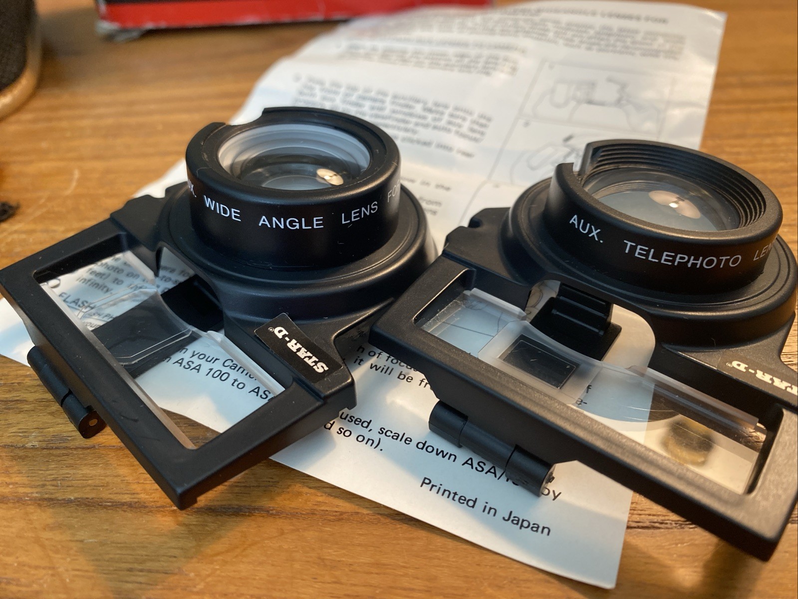 Auxiliary Lens Set Canon Sure Shot AF35MM Telephoto & Wide Angle Lens w/ Case