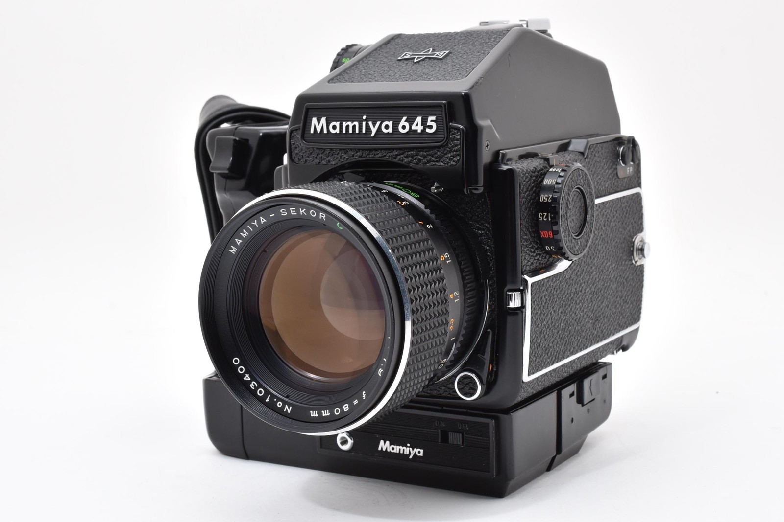 [Top MINT w/Motor Drive Grip] Mamiya M645 PD Finder Sekor C 80mm F1.9 Lens JAPAN