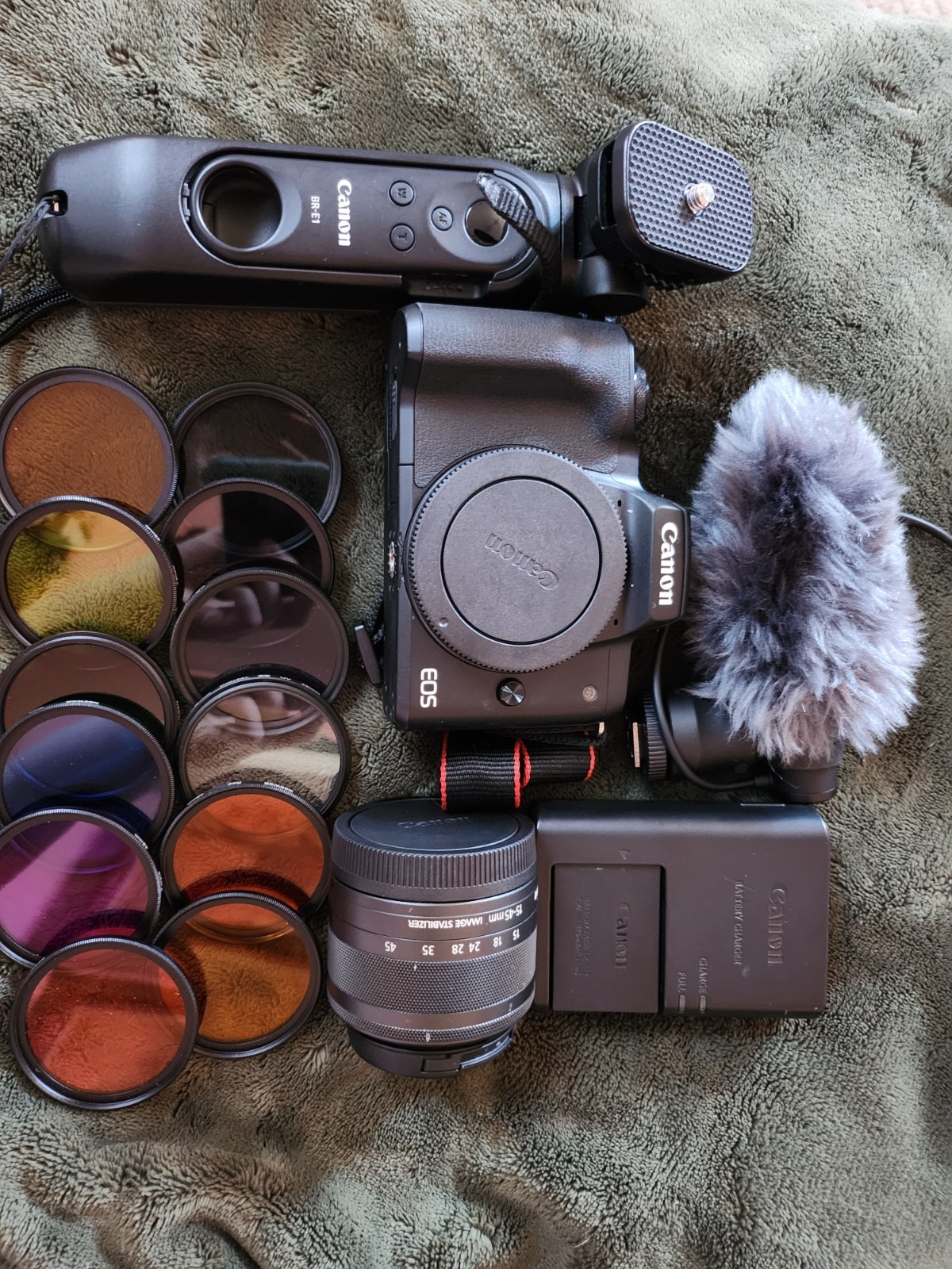 Canon EOS M50 Mark II Mirrorless Camera – Lens, Filters, BR-E1, DM-E100