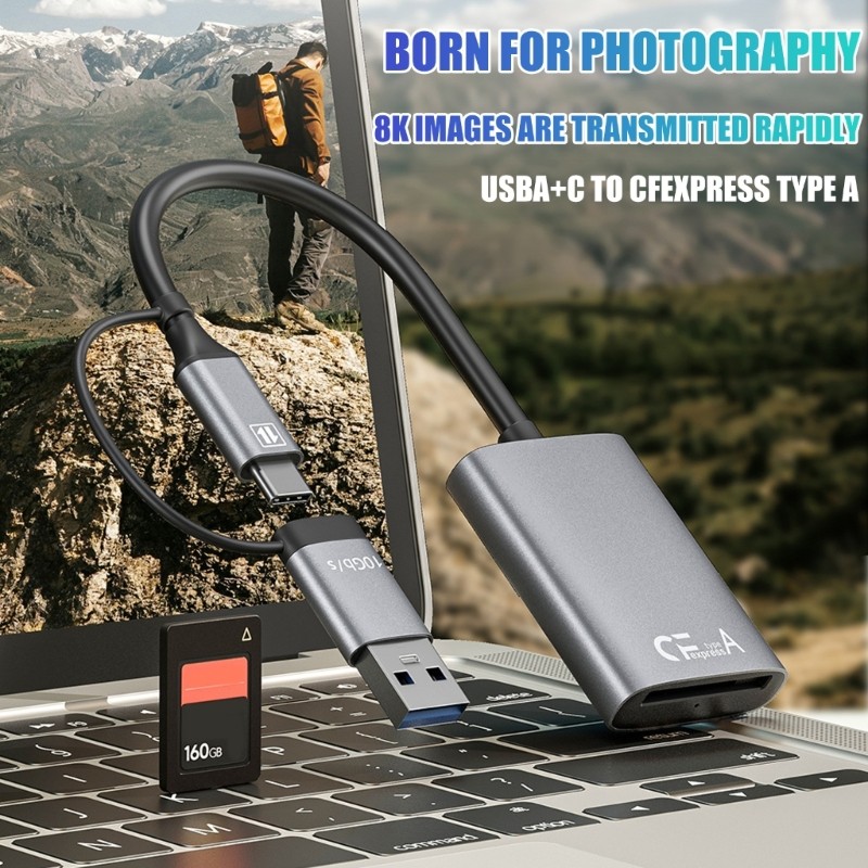 Portable CFE Card Reader For Type A CFA Cards Features Fast Speed Type C