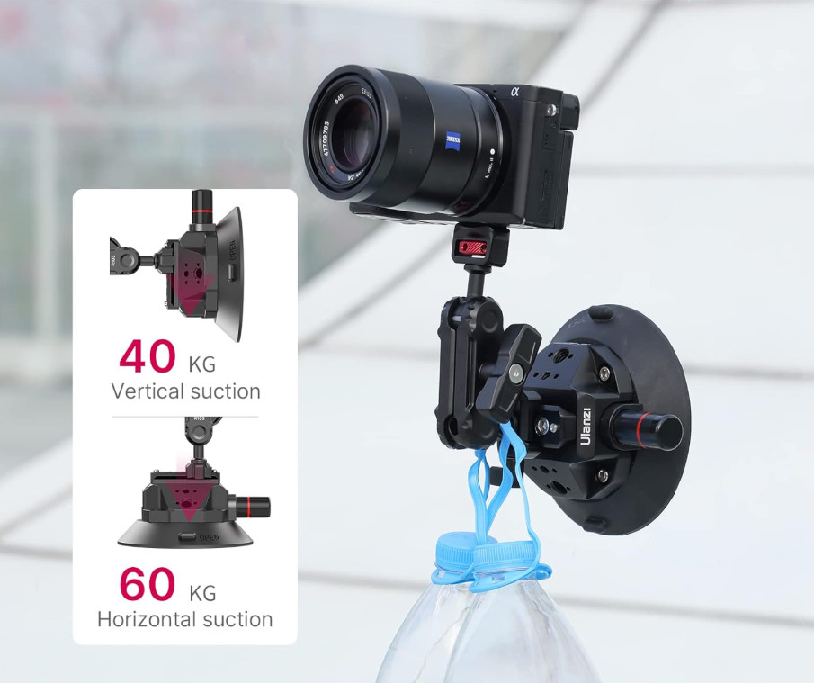 Heavy Duty Camera Suction Cup Mount w/ Magic Arm for Car Filming DSLR GoPro DJI
