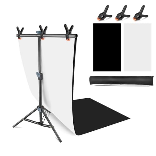 Product Photography Photo Backdrops Stand Kit, Photo 2.2 x 2.5 Ft White & Black