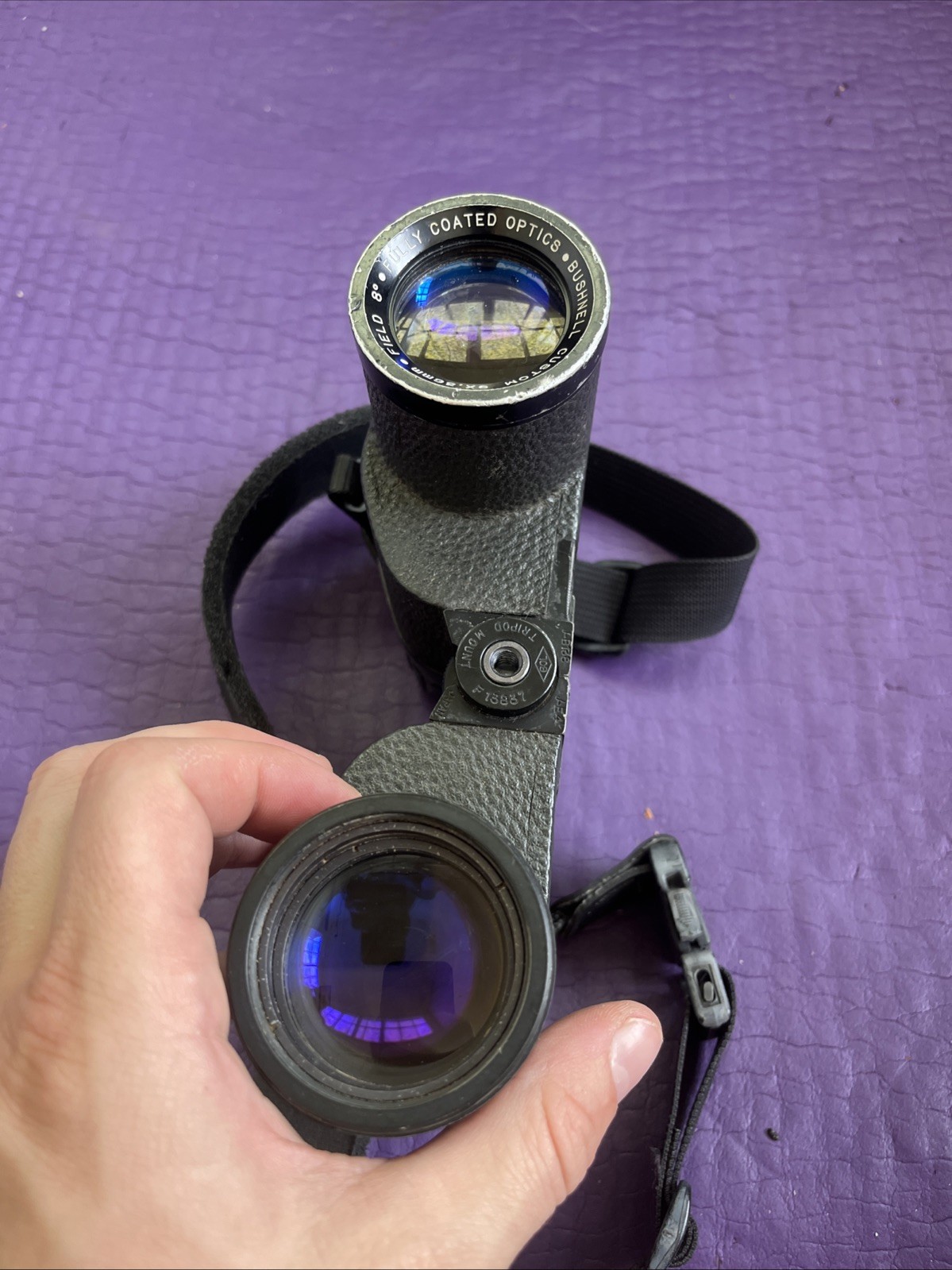 Bushnell 9x36mm Custom Binoculars Coated Metal Japan Strap Retro Gray ~read~