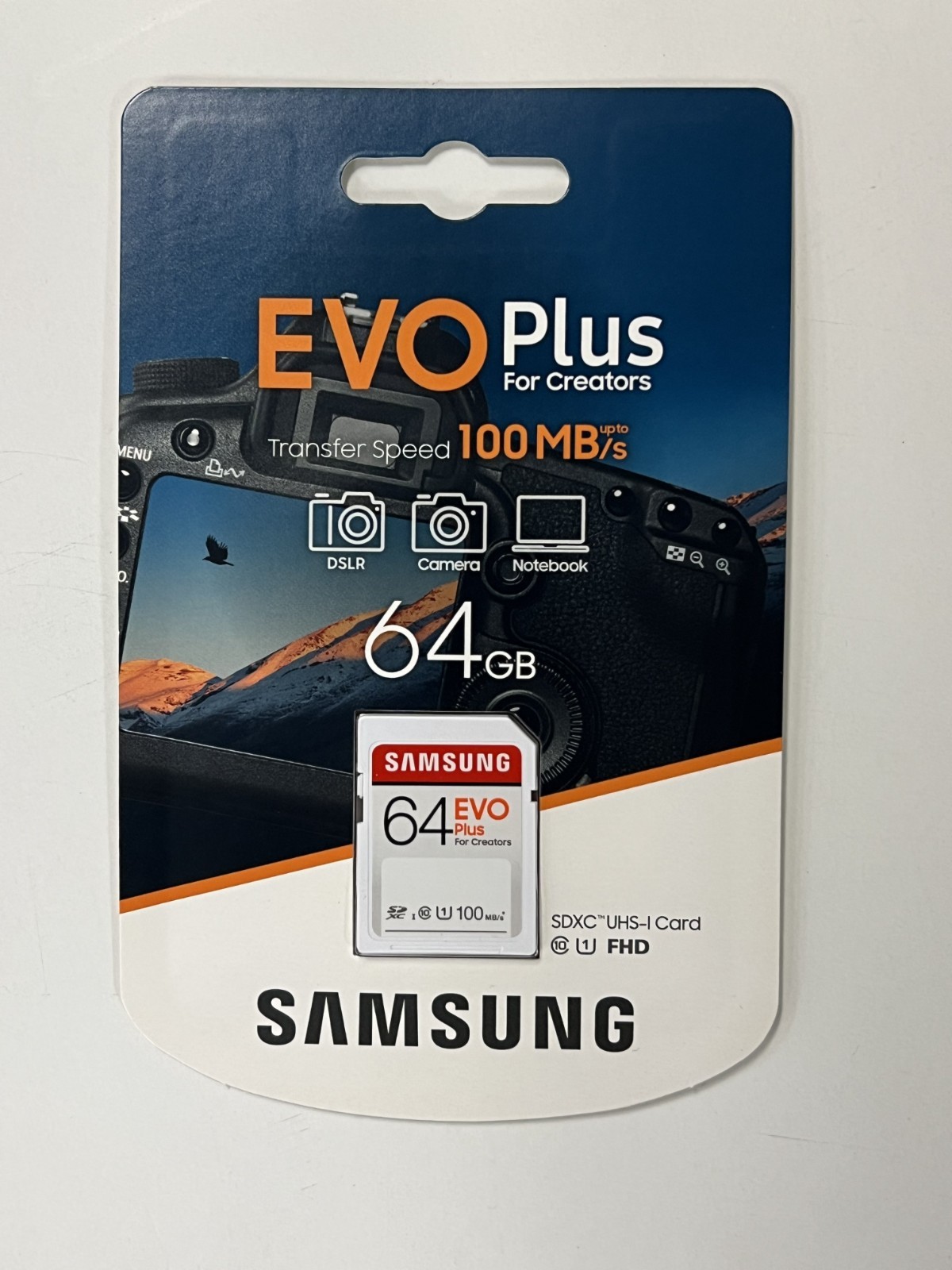 New Samsung 64GB EVO Plus UHS-I SDXC Memory Card MB-SC64H/AM