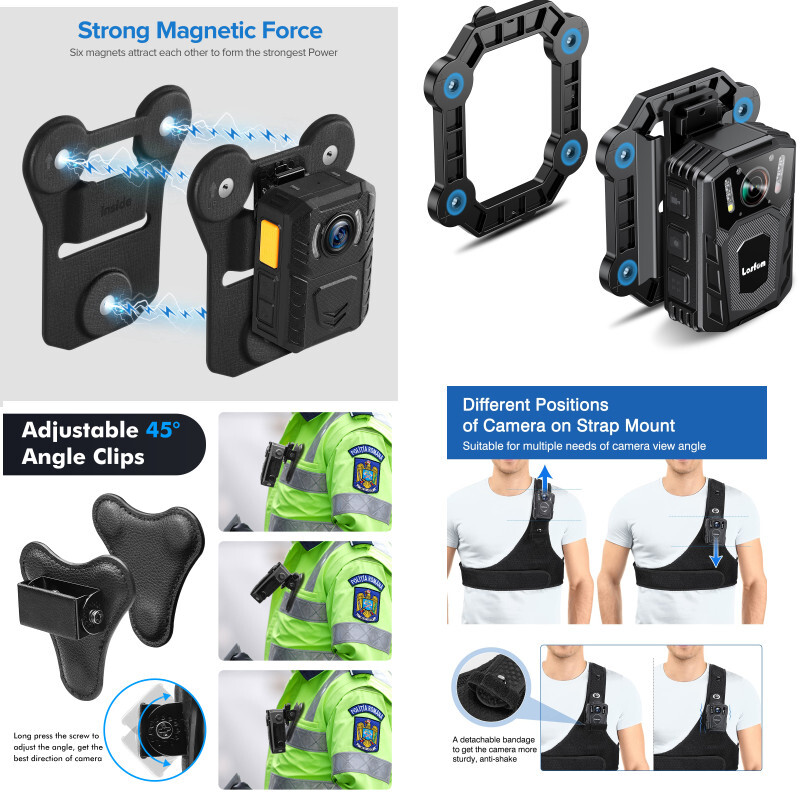BOBLOV Strong Magnetic Suction Back Clip Mount/Chest Vest for all Body Camera