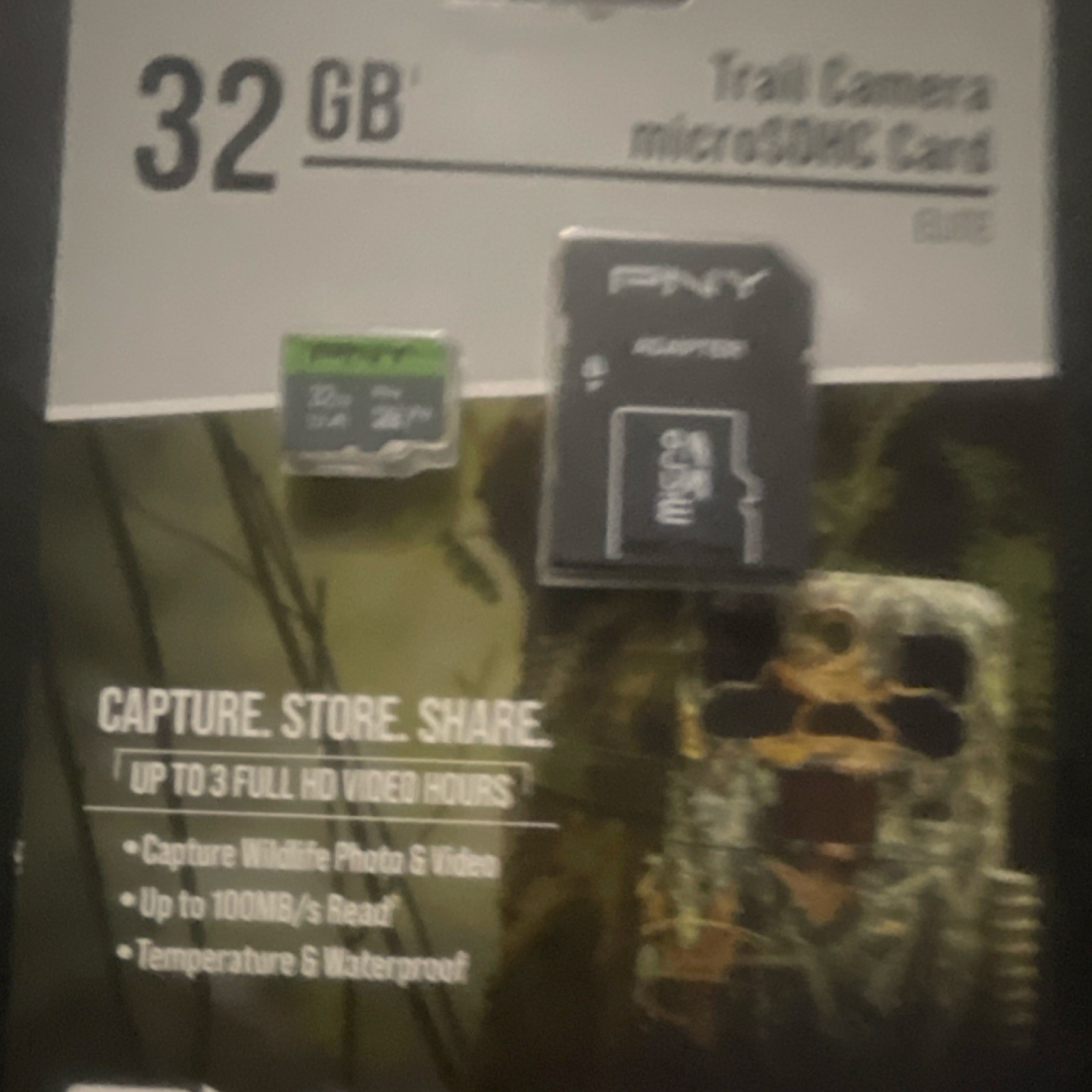 PNY microSDHC 32GB Memory Card, High Speed, Waterproof, Trail Camera