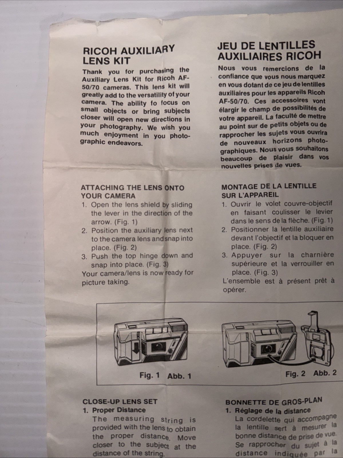 Ricoh Auxiliary Lens Kit Excellent Condition Comes With Instructions All Ori