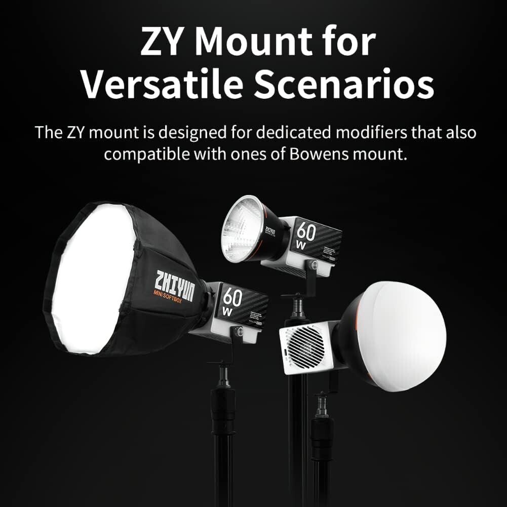 Zhiyun Molus G60 60W LED Video Light Bowens Mount Photography Lighting 2700-6500