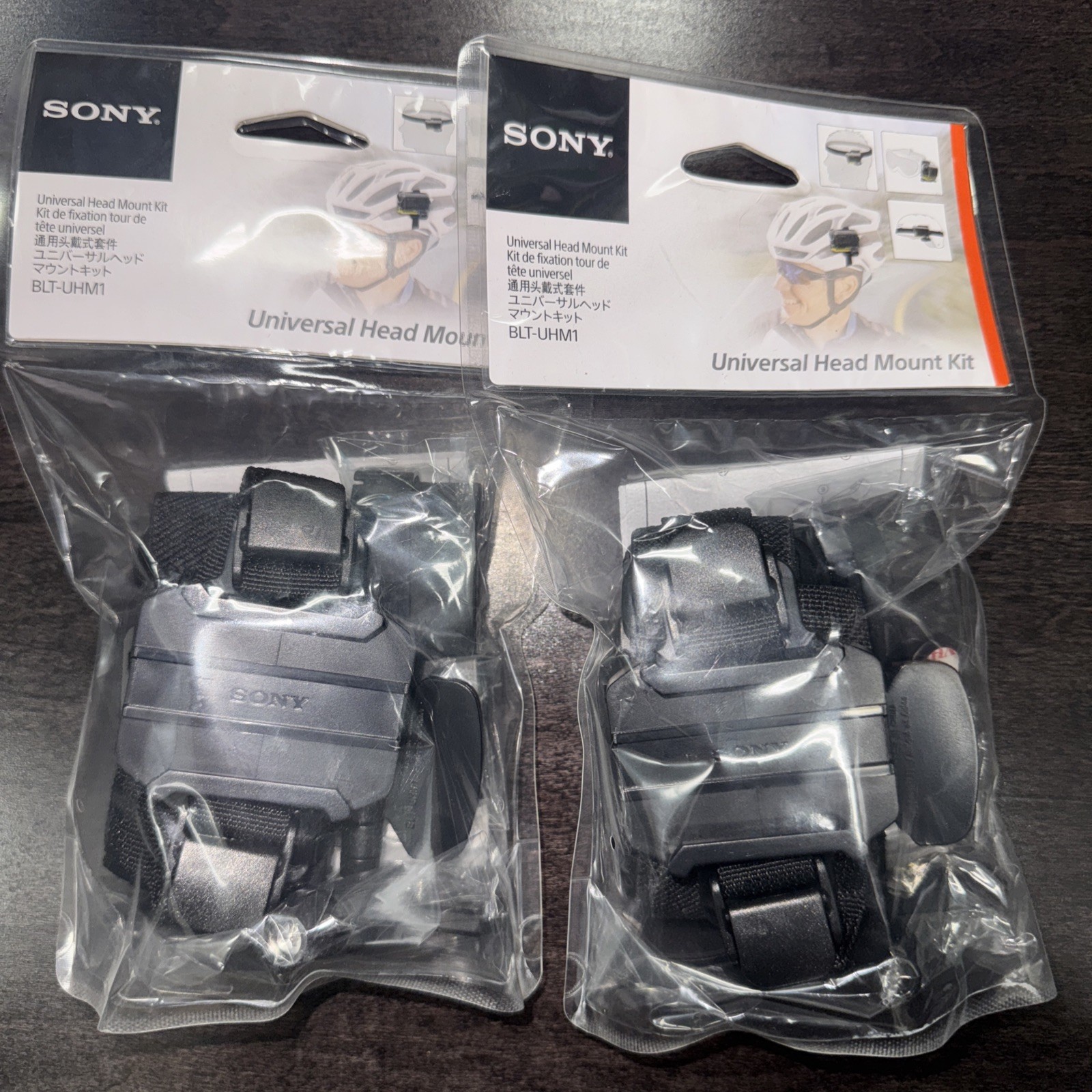 Sony Action Cam; Universal Head Mount Kit for Action Cam BLT-UHM1 – New 2 Pack