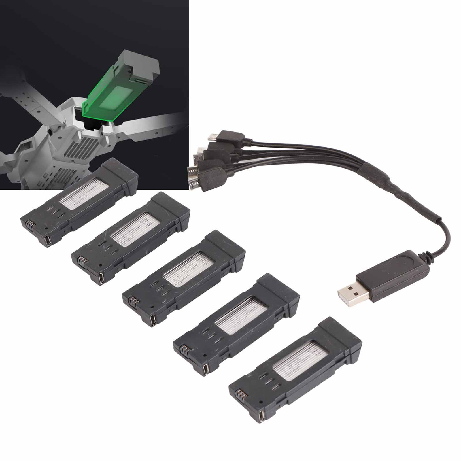 (3.7V 1200mAH Lithium Battery Portable Drone Battery With 5 In 1 Charger FA